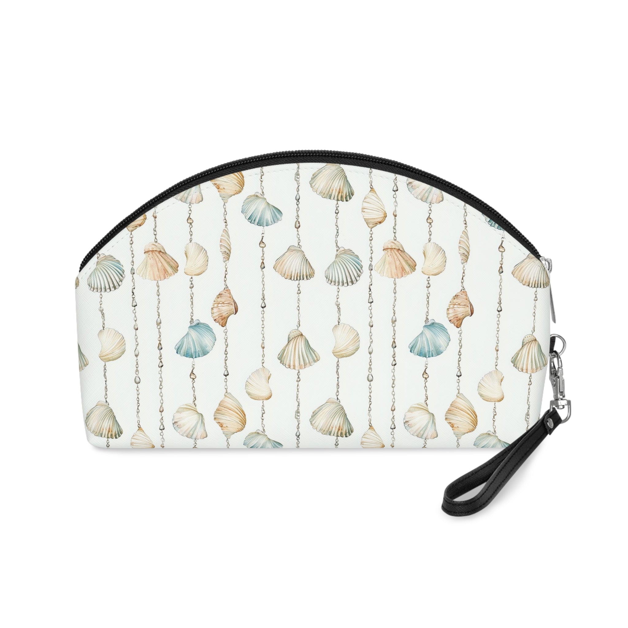 Seashell Lover Makeup Bag, PU Faux Leather Makeup Bag, Travel Makeup kit, Vacation Makeup bag, Bridesmaid Gift, Makeup Organizer