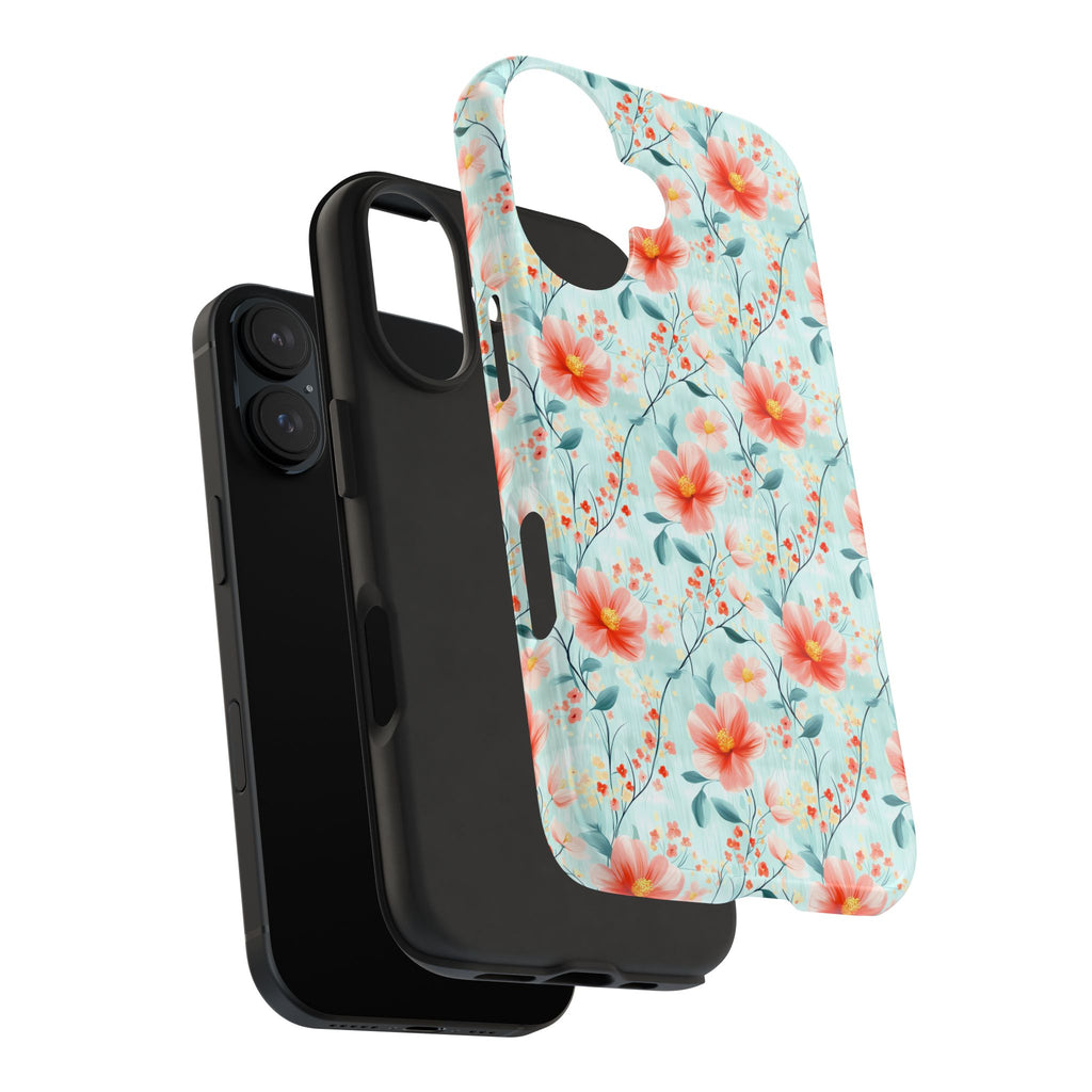 Teal Daisy- Floral Tough Phone Cases, Durable Phone Cover, Stylish Cell Phone Case, Protective Case for Women, Gift for Flower Lovers