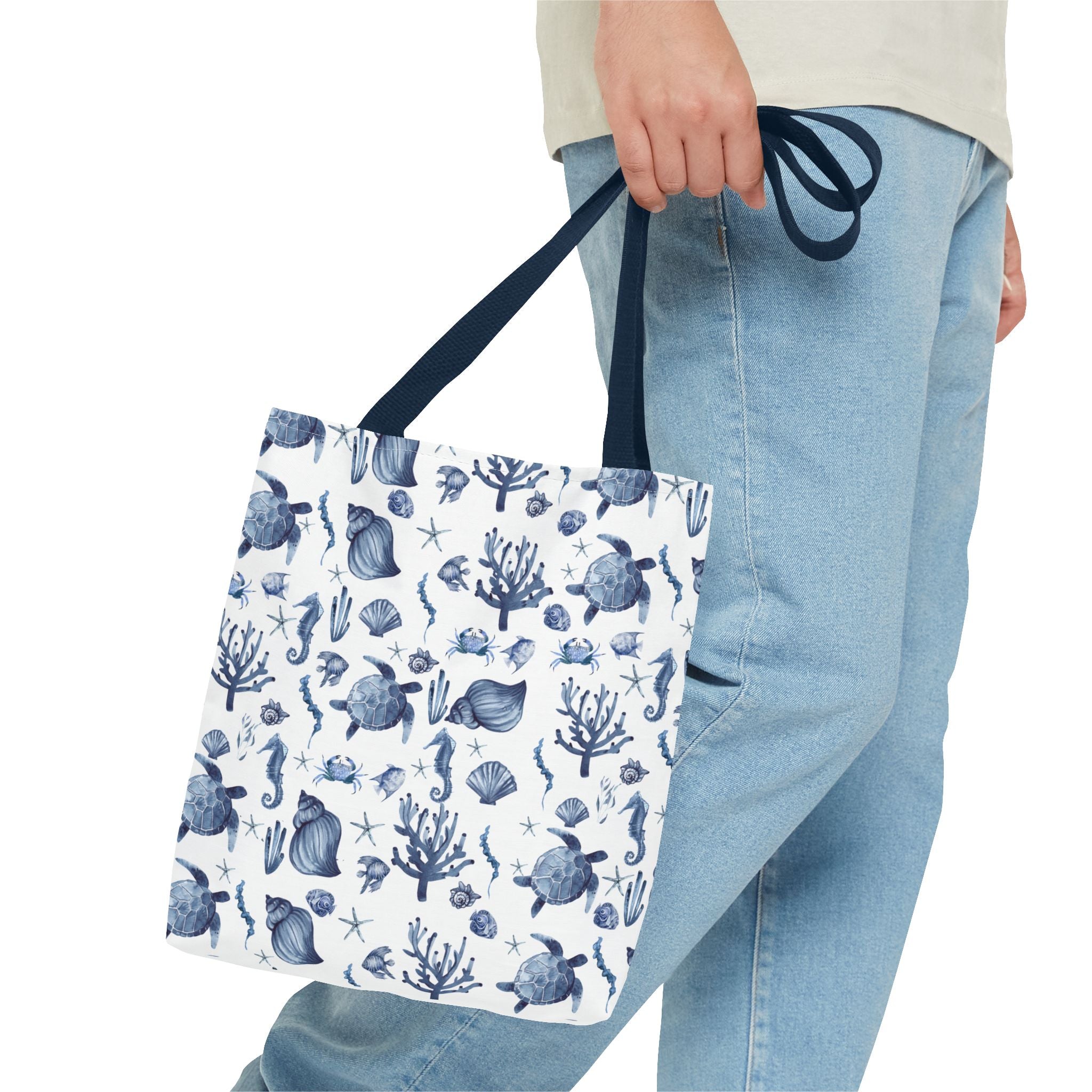 Deep Blue Sea - Coastal fish Dreams Tote Bag, Ocean-Inspired Beach Bag, Nautical Gift for Her, Summer Essentials, Travel Tote, Marine Animal Design