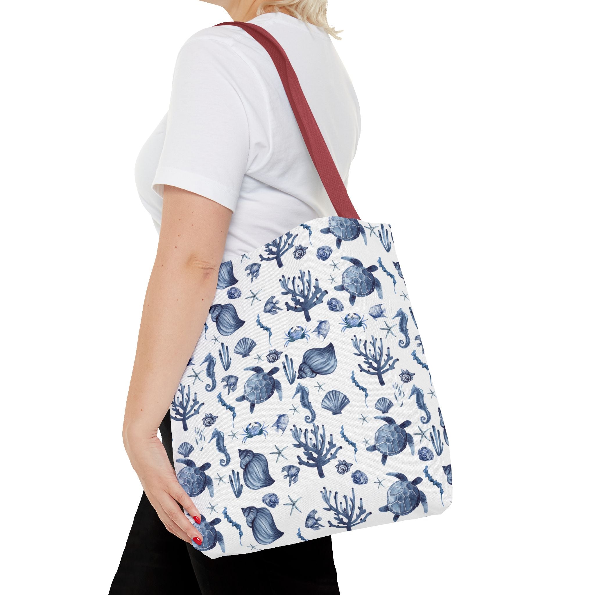Deep Blue Sea - Coastal fish Dreams Tote Bag, Ocean-Inspired Beach Bag, Nautical Gift for Her, Summer Essentials, Travel Tote, Marine Animal Design