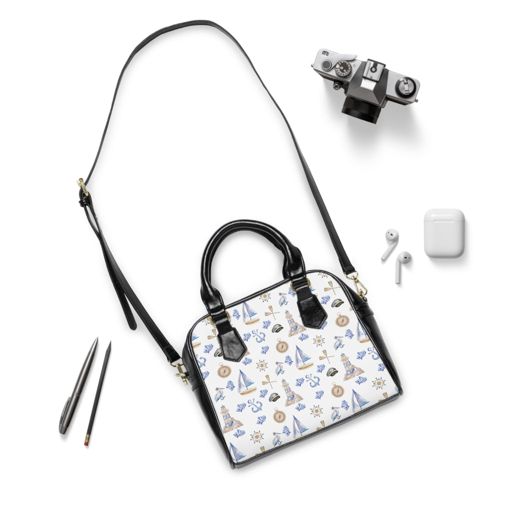 Sail Away- Shoulder Handbag, sailboat and light house pattern