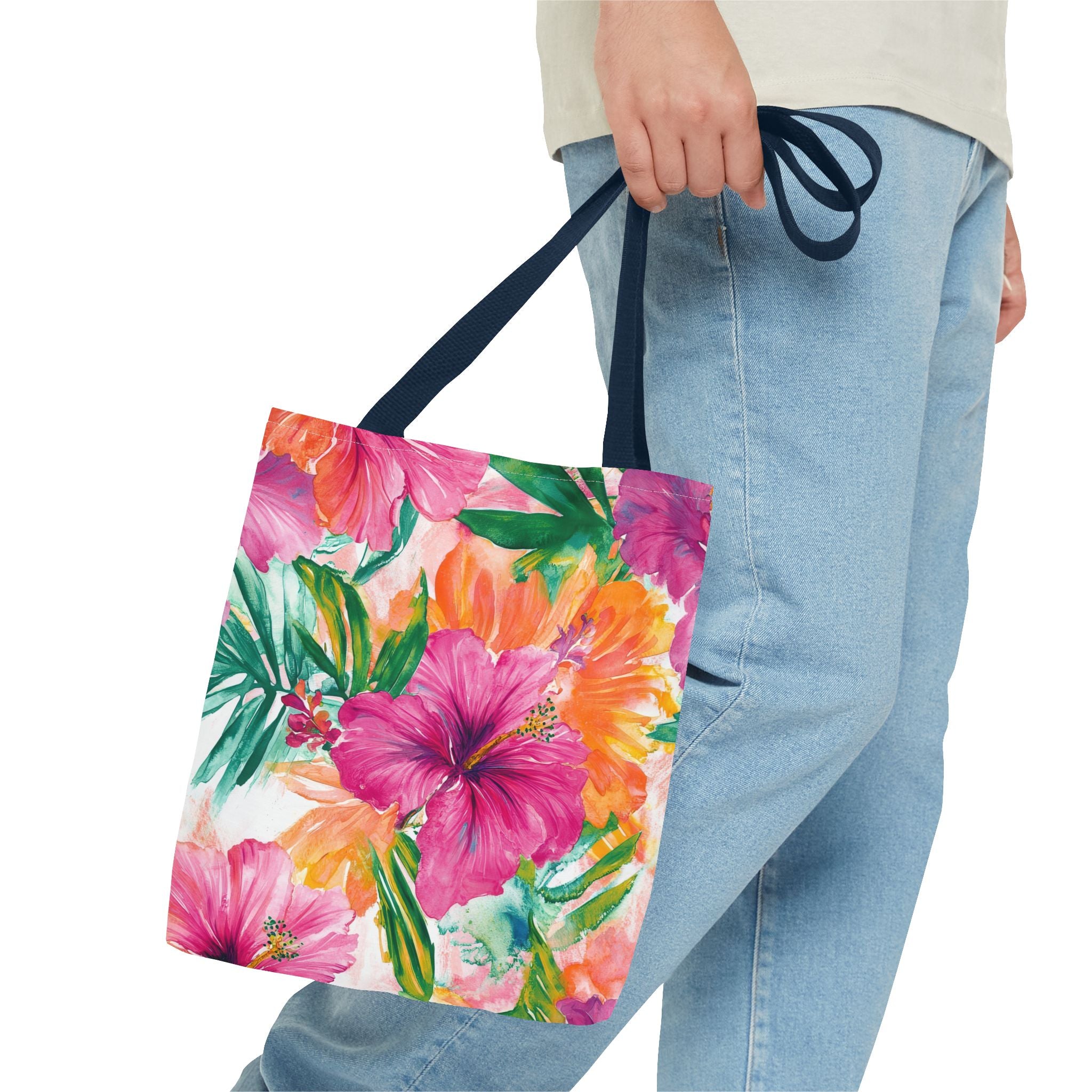 Pink Torpical Floral Tote Bag | Perfect for Beach Days, Shopping, or Gifts | Eco-Friendly, Lightweight, Summer Vibes, Travel Essential
