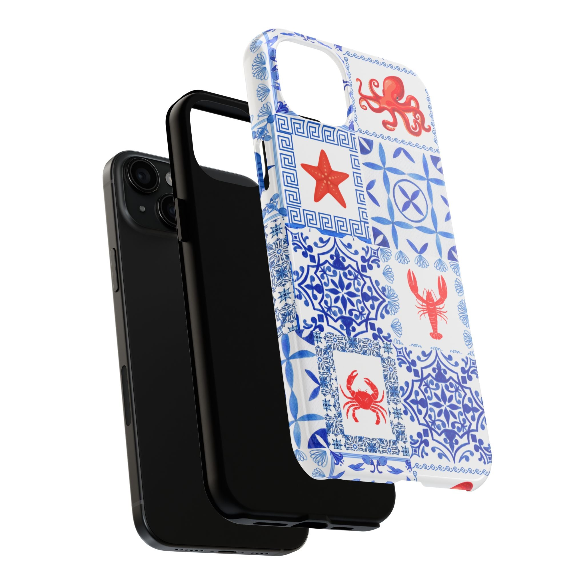 Greek Sea- Coastal Chic Phone Case - Nautical Sea Life Design, Marine Themed Tough Case, Ocean Lover Gift, Beach Decor, Summer Vibes