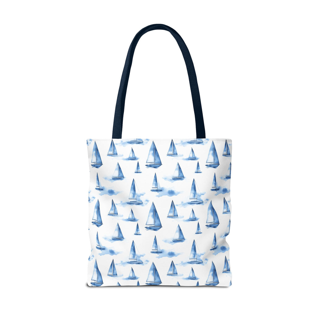 Blue Sail Boat - Nautical Tote Bag, Sailboat Shopping Bag, Beach Tote, Gift for Sailors, Vacation Accessory, Summer Bag