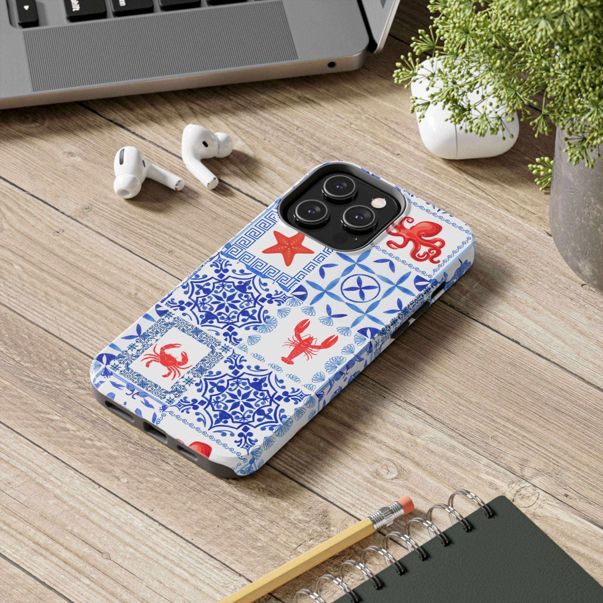 Greek Sea- Coastal Chic Phone Case - Nautical Sea Life Design, Marine Themed Tough Case, Ocean Lover Gift, Beach Decor, Summer Vibes
