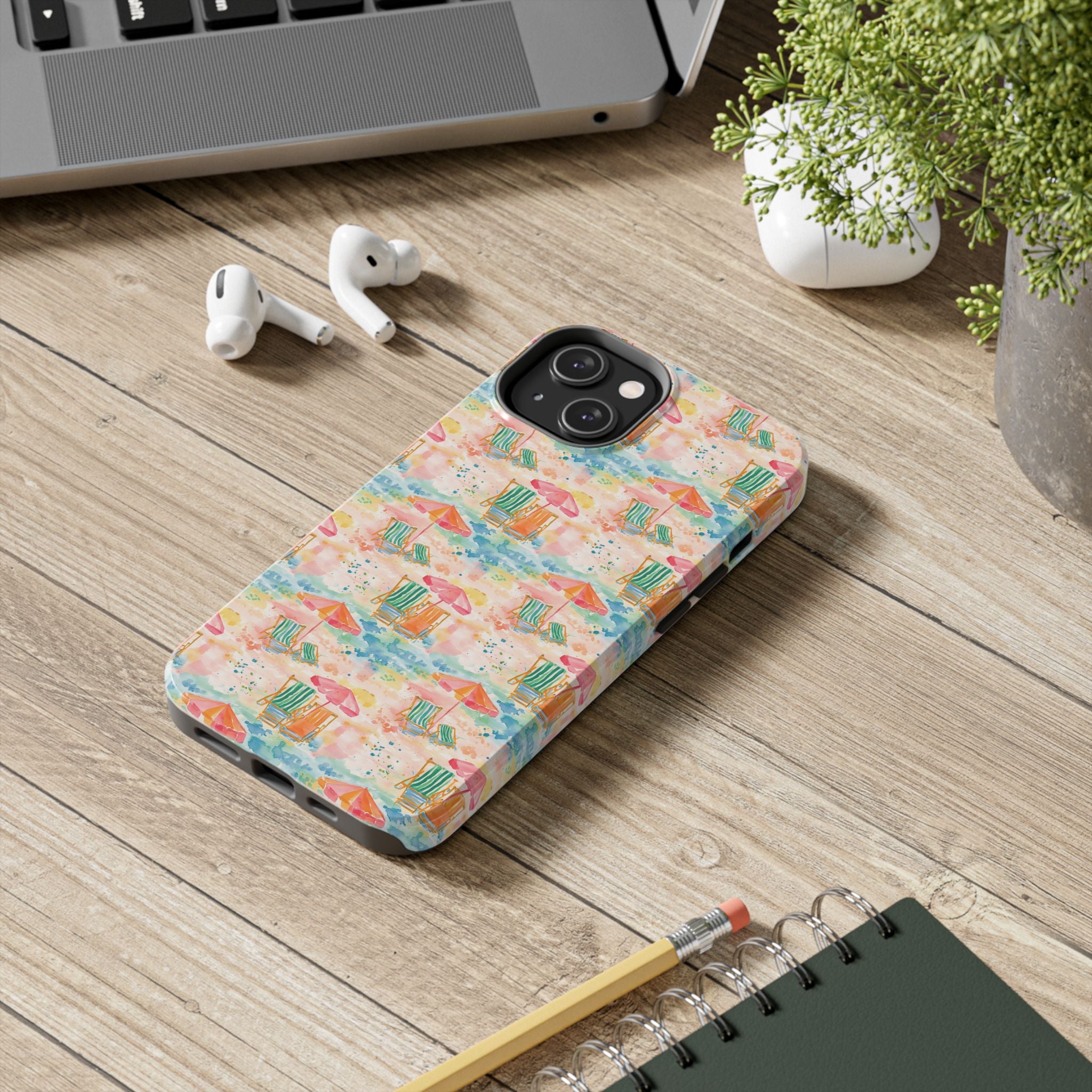 Beach Vibes - Colorful Beach Scene Tough Phone Cases | Summer Vibes, Beach Lover Gift, Durable Case, Phone Accessories, Fun Design