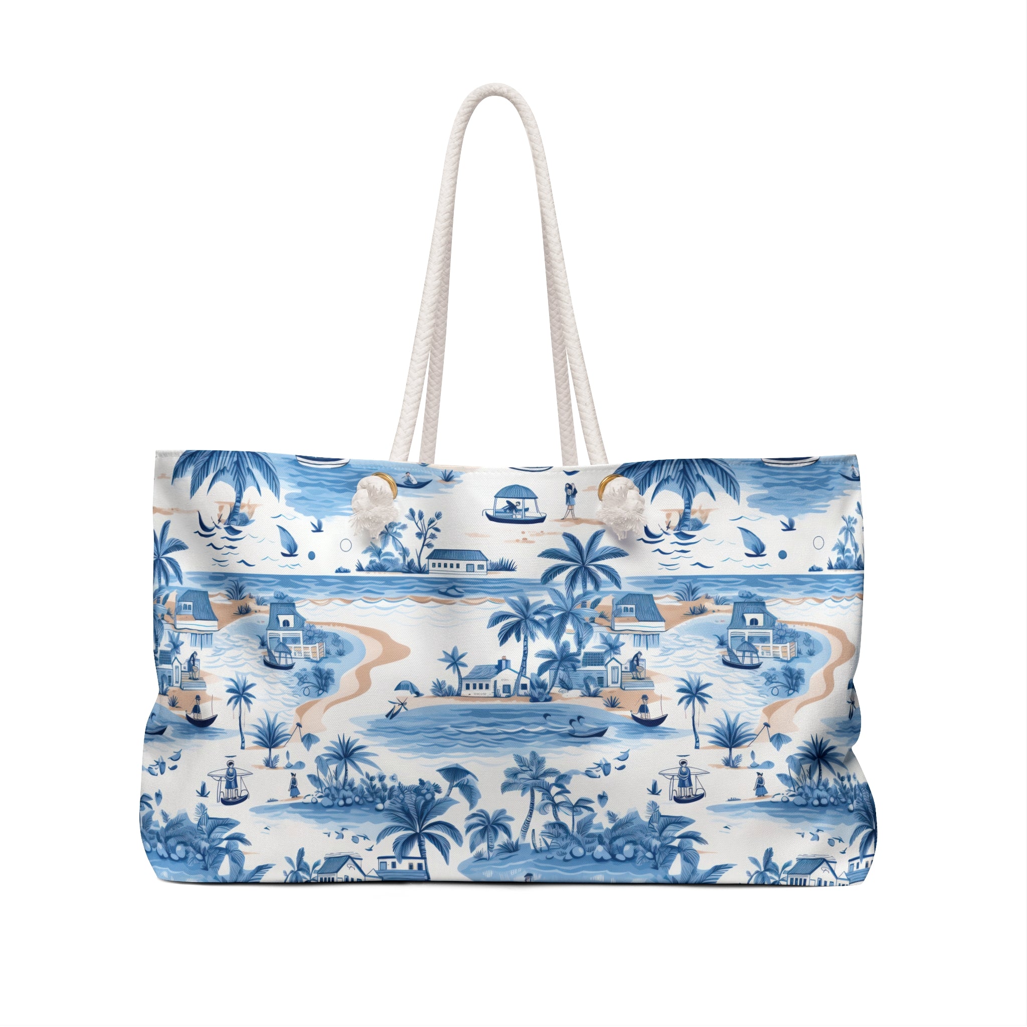 Tropical Blue Weekender Bag, Beach Bag, Beach Tote, Large tote bag, Vacation Bag, Bridesmaid Gift