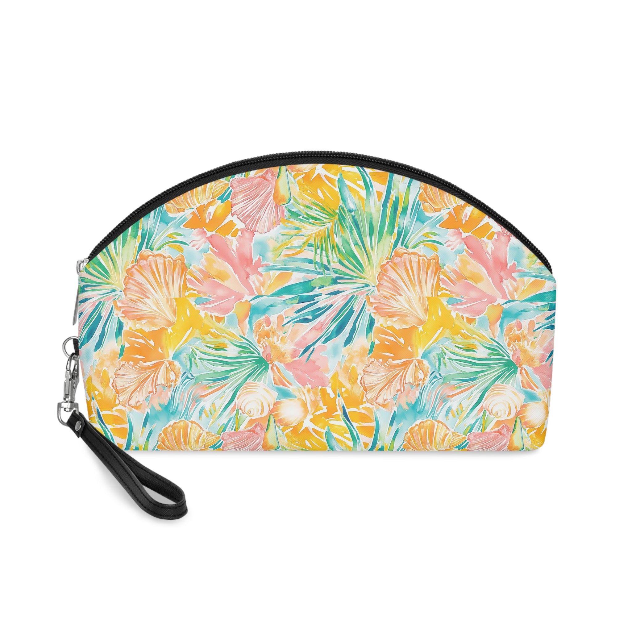 Neon Tropics Makeup Bag, PU Faux Leather Makeup Bag, Travel Makeup kit, Vacation Makeup bag, Bridesmaid Gift, Makeup Organizer