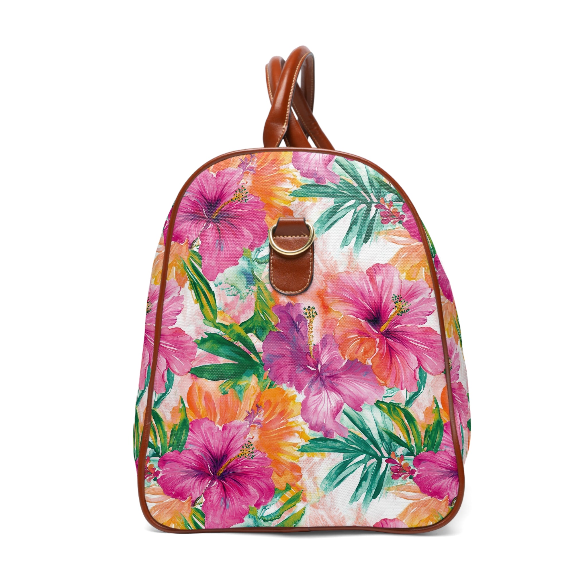 Pink tropical floral- Floral Waterproof Travel Bag, Perfect for Weekend Getaways, Gym, and Beach Trips, Stylish Luggage for Adventurers