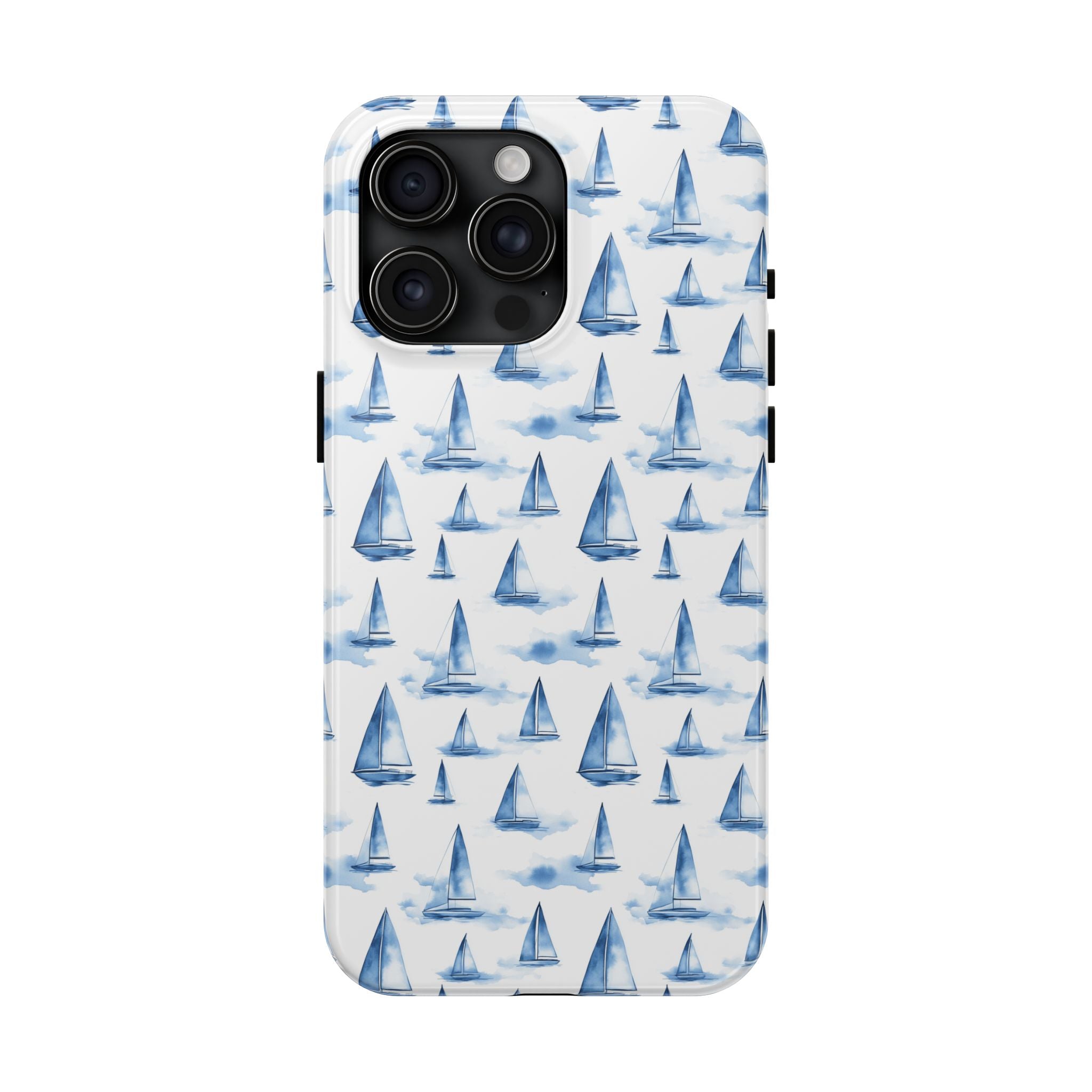 Blue Sailboat Phone Case - Nautical Tough Cover, Summer Gift, Ocean Lover Accessory, Unique Phone Protection, Beach Vibes