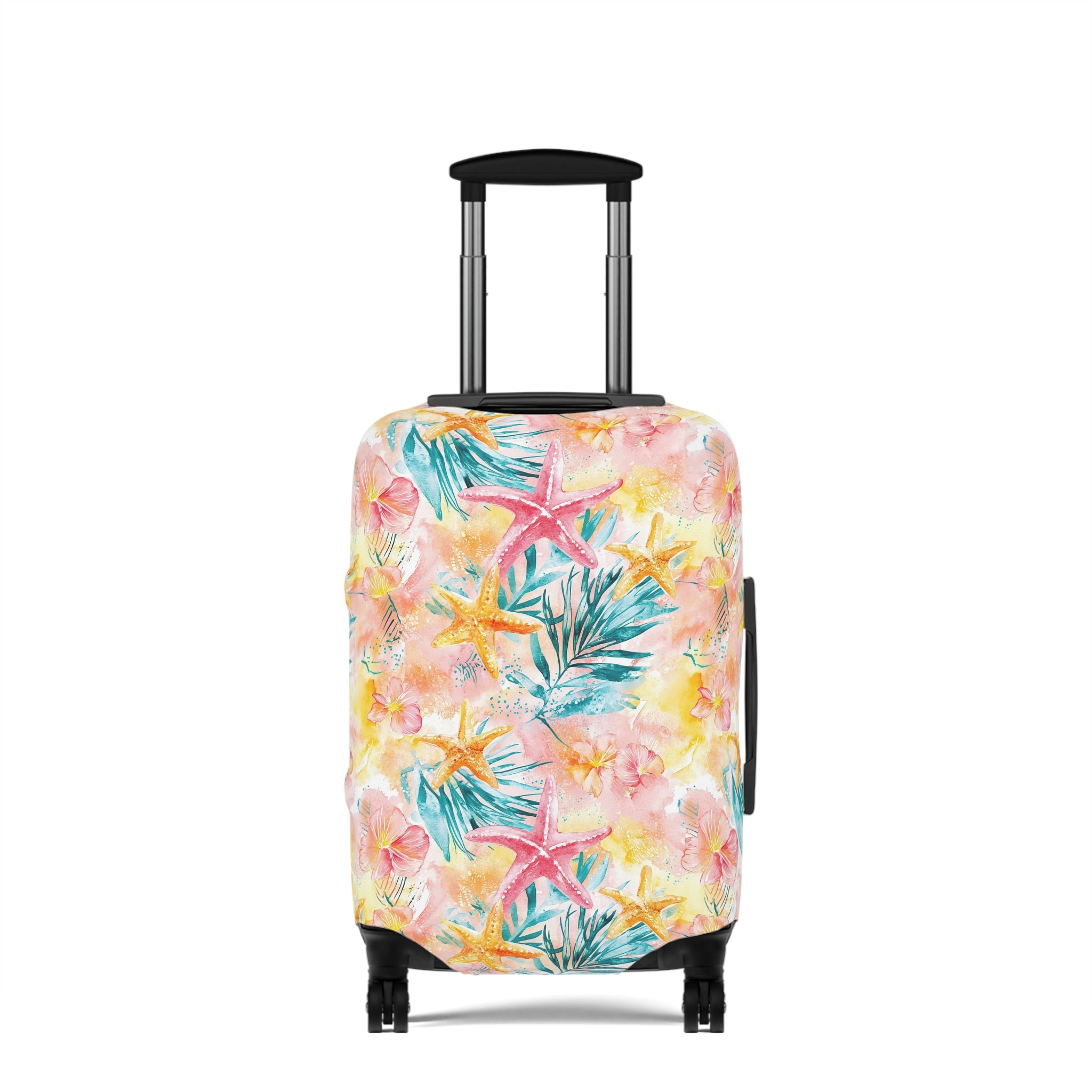 Pink Tropical Starfish- Luggage Cover - Colorful Travel Accessory for Vacation, Beach & Adventure Lovers, Air Travel Gear, Personalized Gift