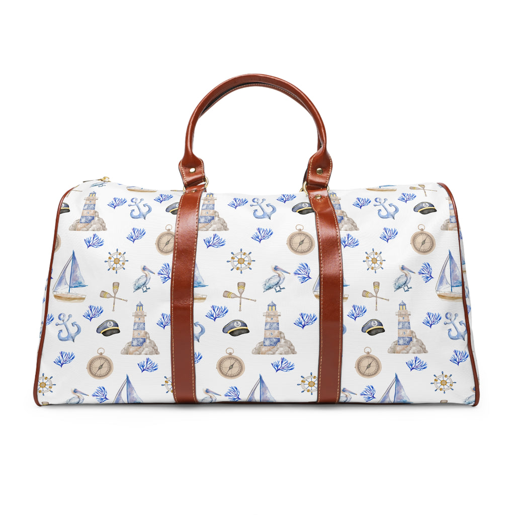 Sail Away- Waterproof Travel Bag, sailboat lovers tote bag, tote bag, light house