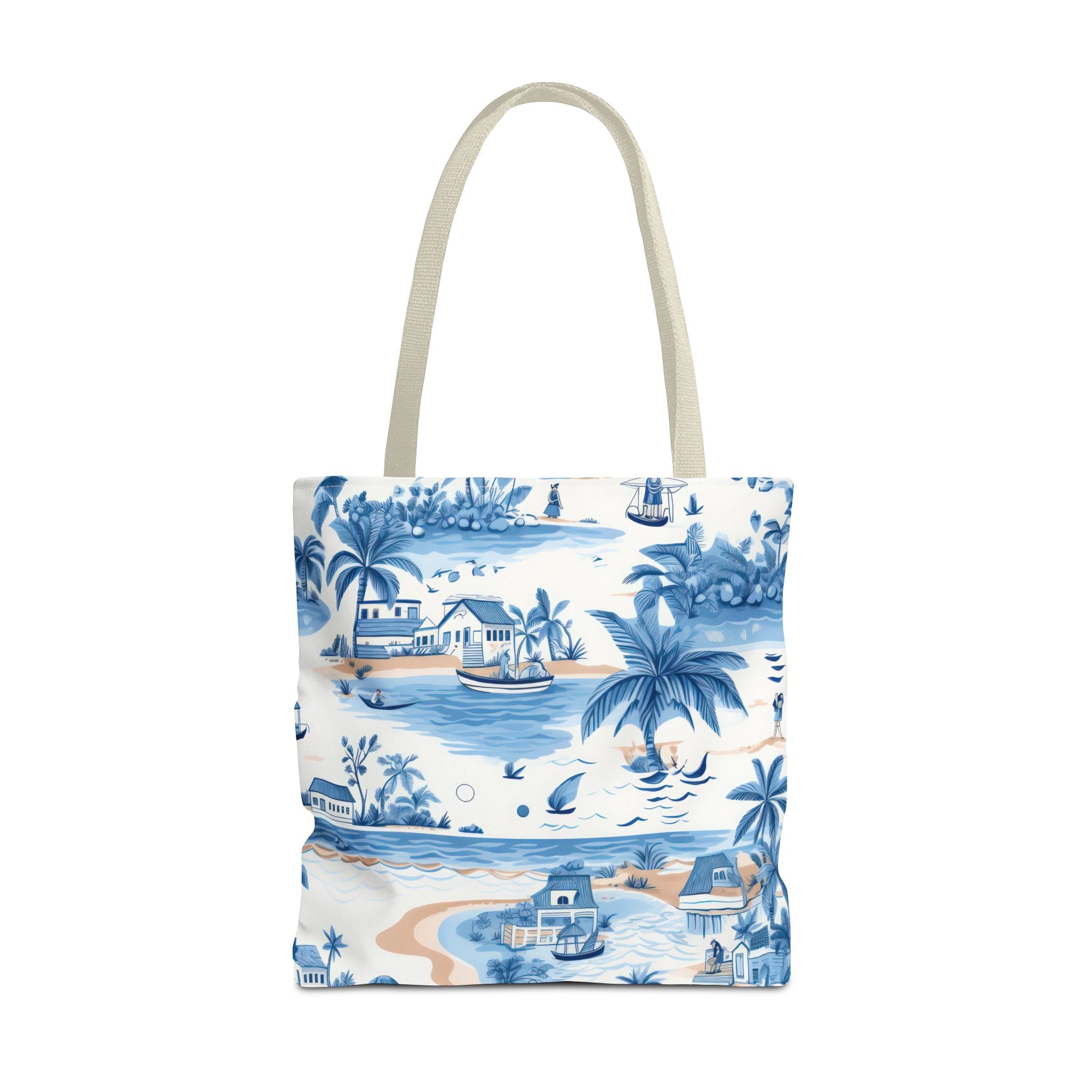 tropical Blue- Coastal Blue Tote Bag - Beach Vibes, Summer Travel, Eco-Friendly Shopping, Vacation Essentials, Gift for Ocean Lovers