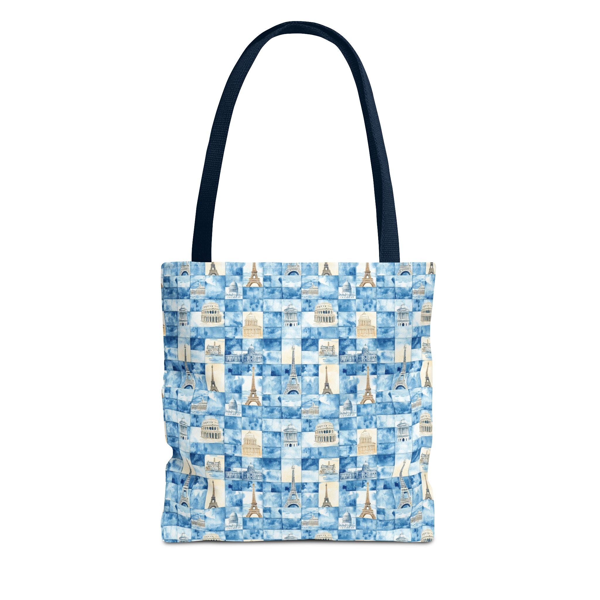 Europe- Chic Tote Bag with Blue Pattern, Stylish Shopping Tote, Beach Bag, Eco-Friendly Tote, Perfect Gift for Her