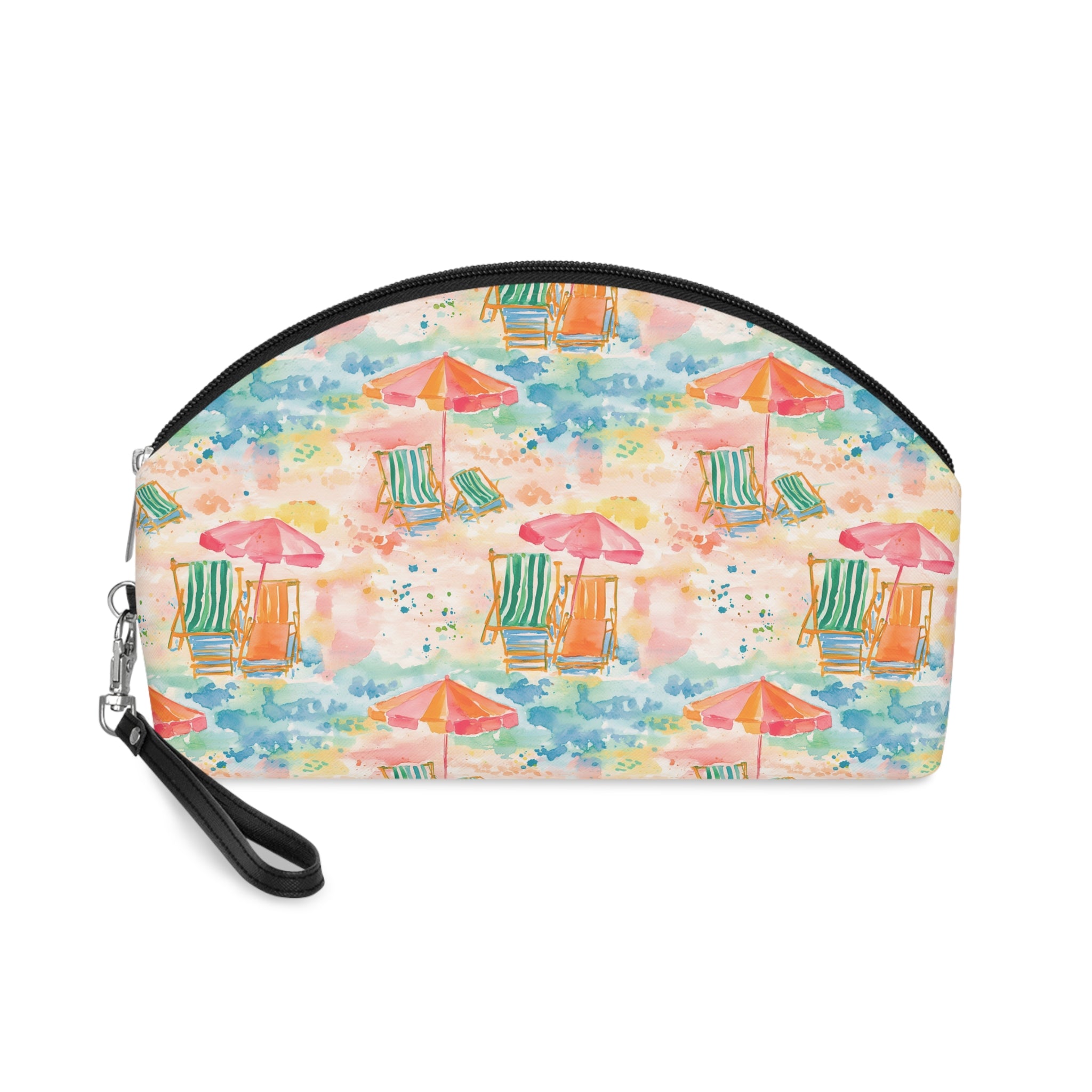 Beach Vibes Makeup Bag, PU Faux Leather Makeup Bag, Travel Makeup kit, Vacation Makeup bag, Bridesmaid Gift, Makeup Organizer