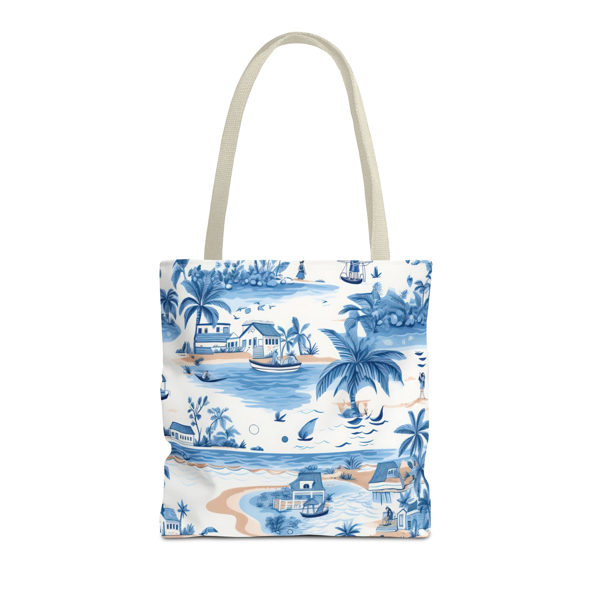 tropical Blue- Coastal Blue Tote Bag - Beach Vibes, Summer Travel, Eco-Friendly Shopping, Vacation Essentials, Gift for Ocean Lovers