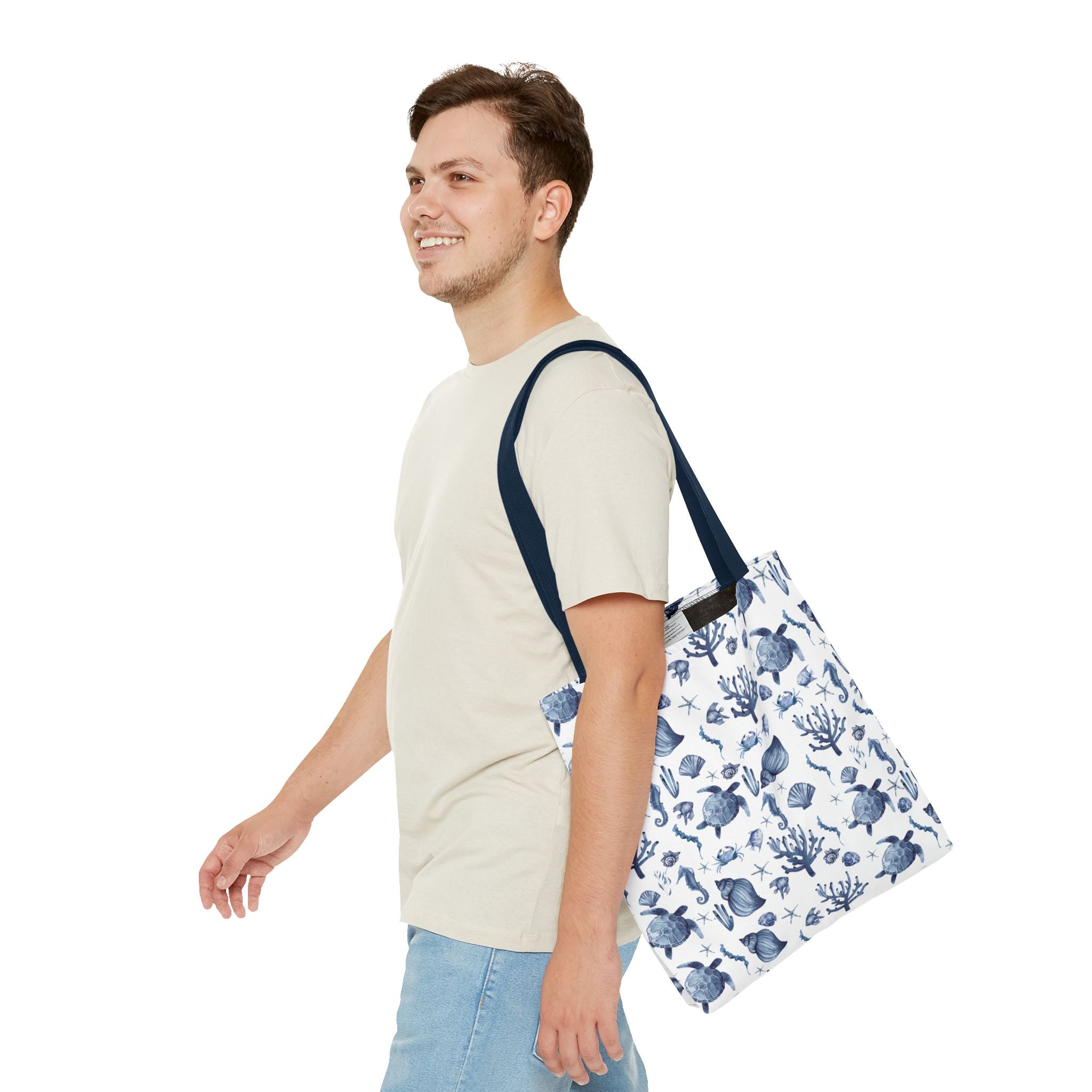 Deep Blue Sea - Coastal fish Dreams Tote Bag, Ocean-Inspired Beach Bag, Nautical Gift for Her, Summer Essentials, Travel Tote, Marine Animal Design