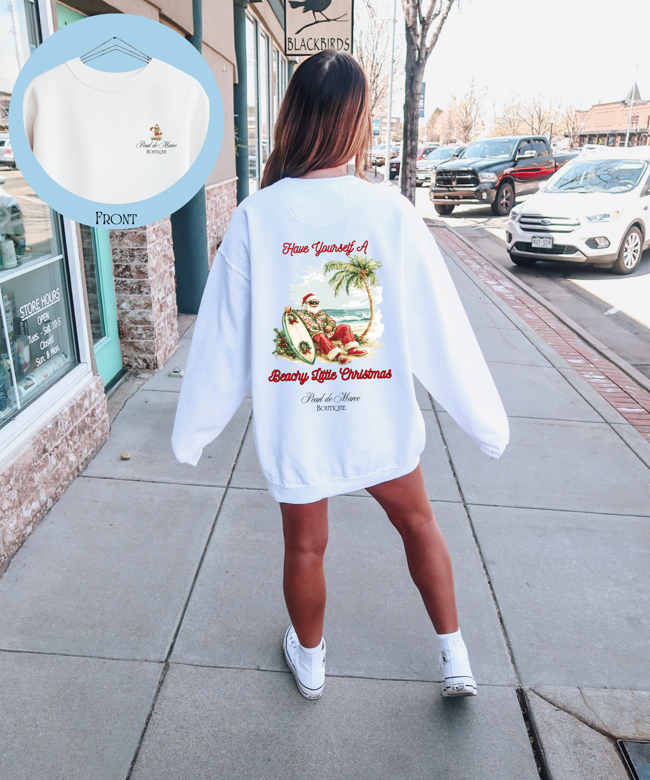 Have yourself a beachy little Christmas, Christmas Crewneck, Tropical Christmas Sweater, Beach Christmas Sweater, Gift for her Winter top.