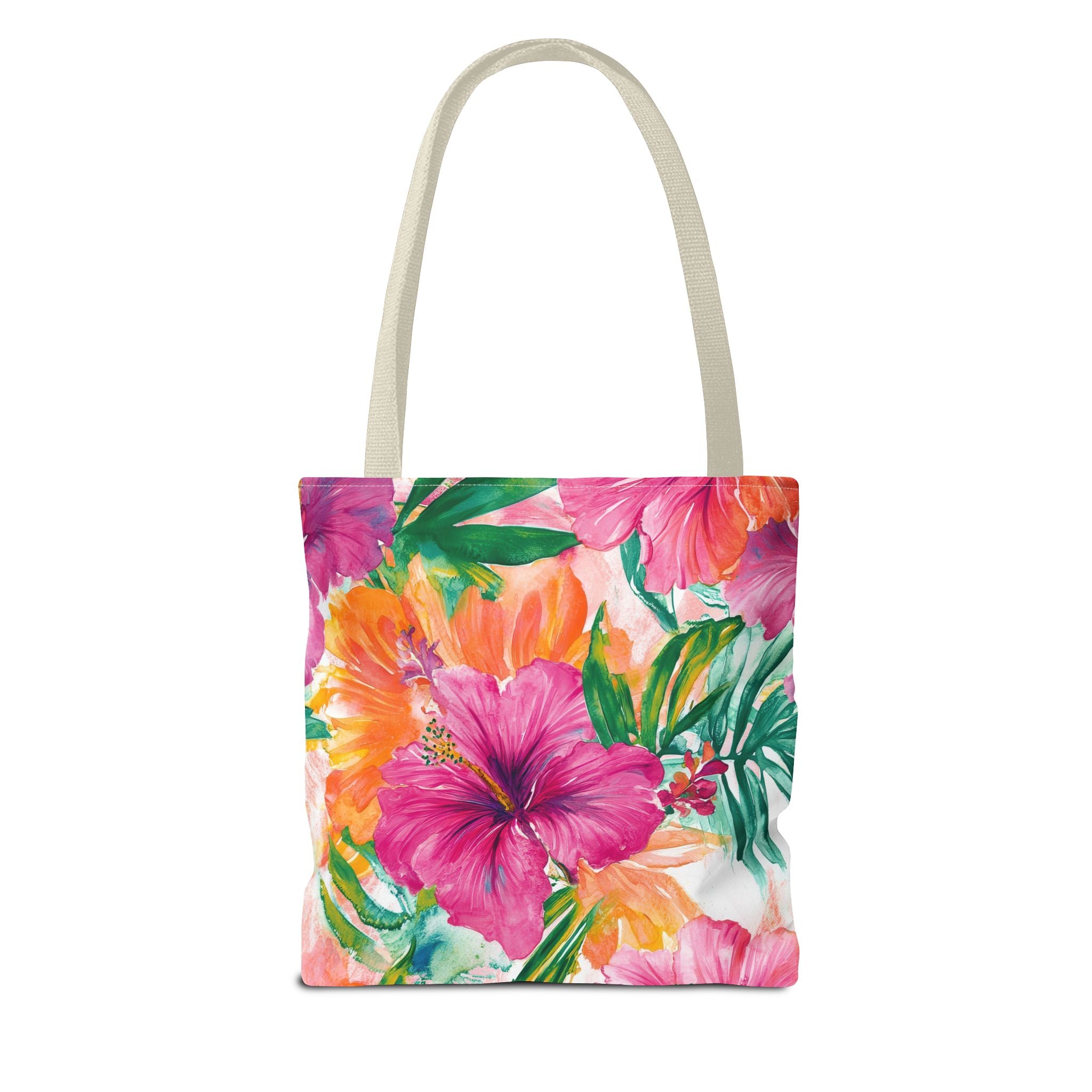 Pink Torpical Floral Tote Bag | Perfect for Beach Days, Shopping, or Gifts | Eco-Friendly, Lightweight, Summer Vibes, Travel Essential