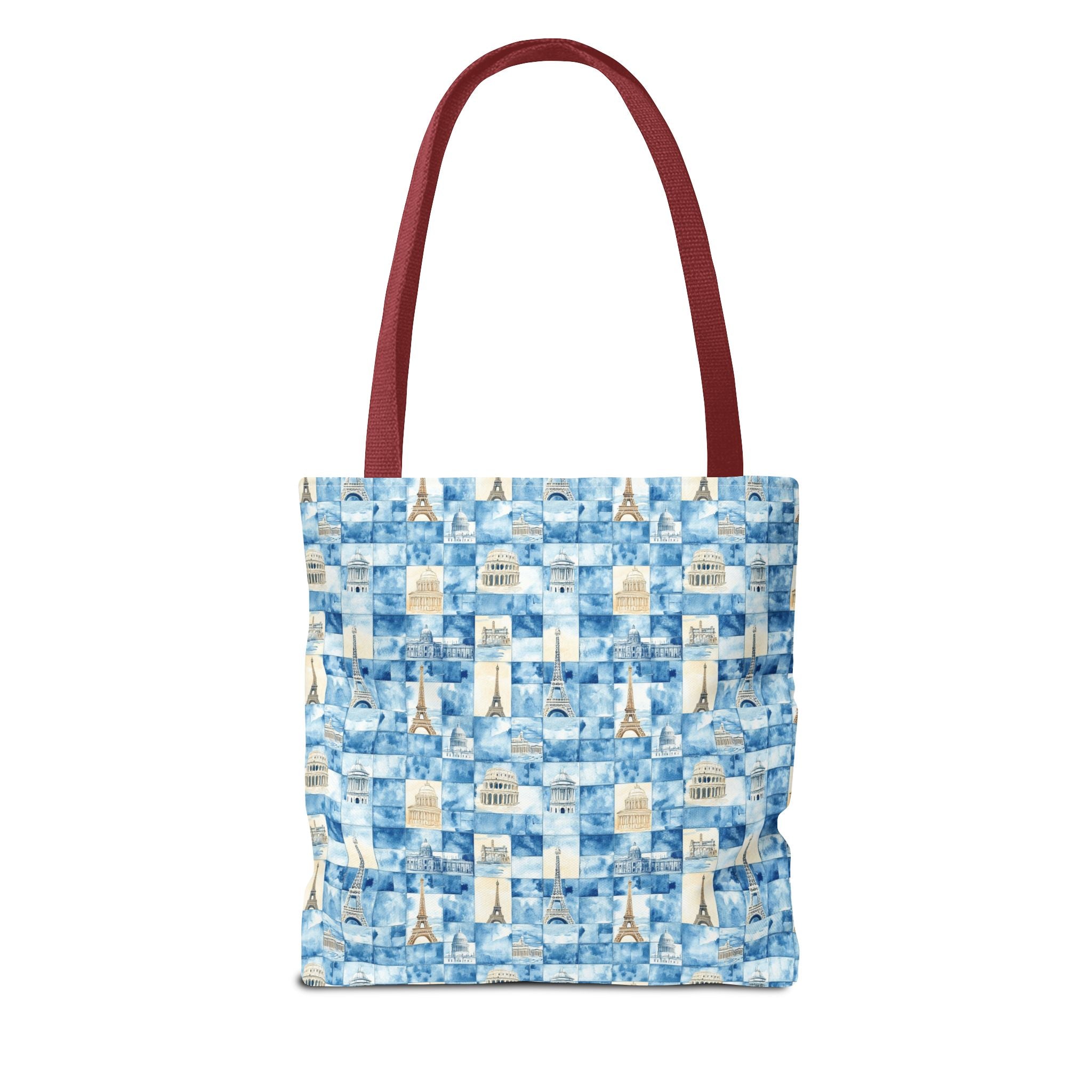 Europe- Chic Tote Bag with Blue Pattern, Stylish Shopping Tote, Beach Bag, Eco-Friendly Tote, Perfect Gift for Her