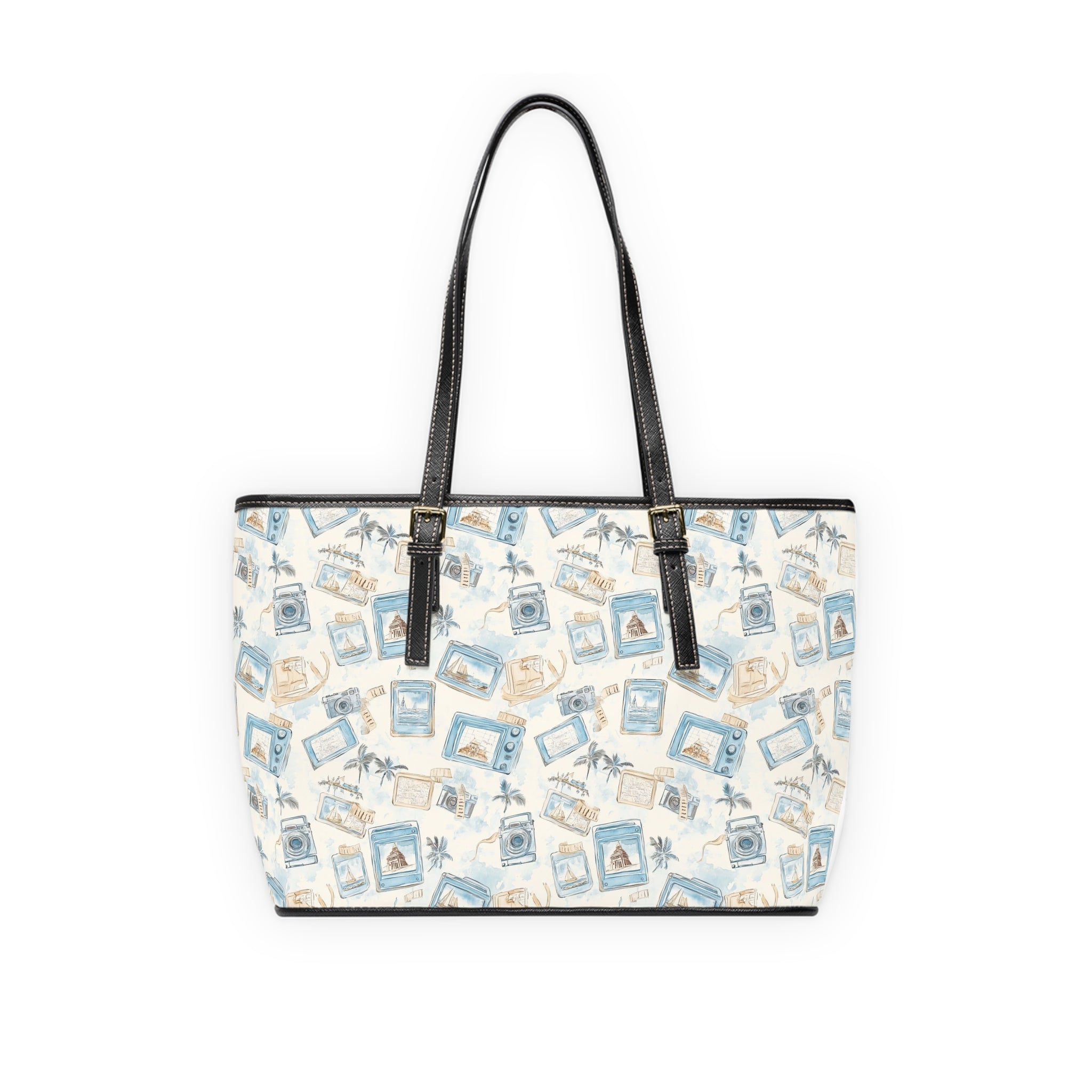 Vintage Vacay- PU Leather Shoulder Bag - Stylish Tote for Everyday, Travel, & Gifts, Trendy Fashion Accessory, Perfect for Birthdays, Holidays