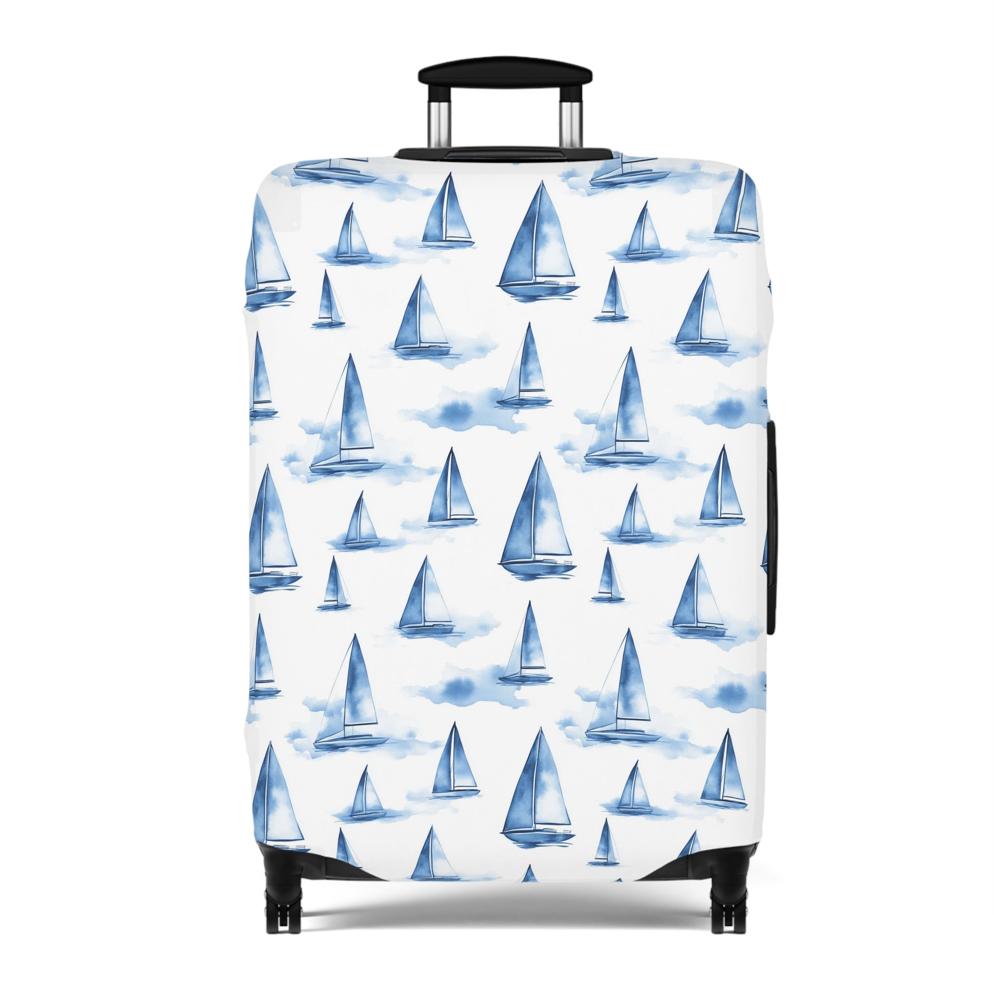 Blue Sailboat - Watercolor Sailboat Luggage Cover - Travel Accessory, Nautical Theme, Vacation Essentials, Personalized Luggage Sleeve, Gift Idea