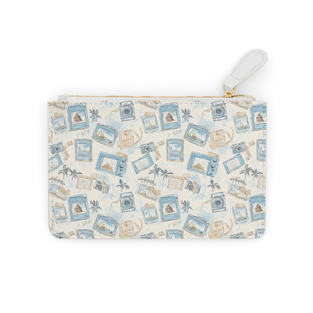 Vintage Vacay Mini Vegan Leather Clutch Bag, Polaroid Fans, Vintage Style, Gifts for her