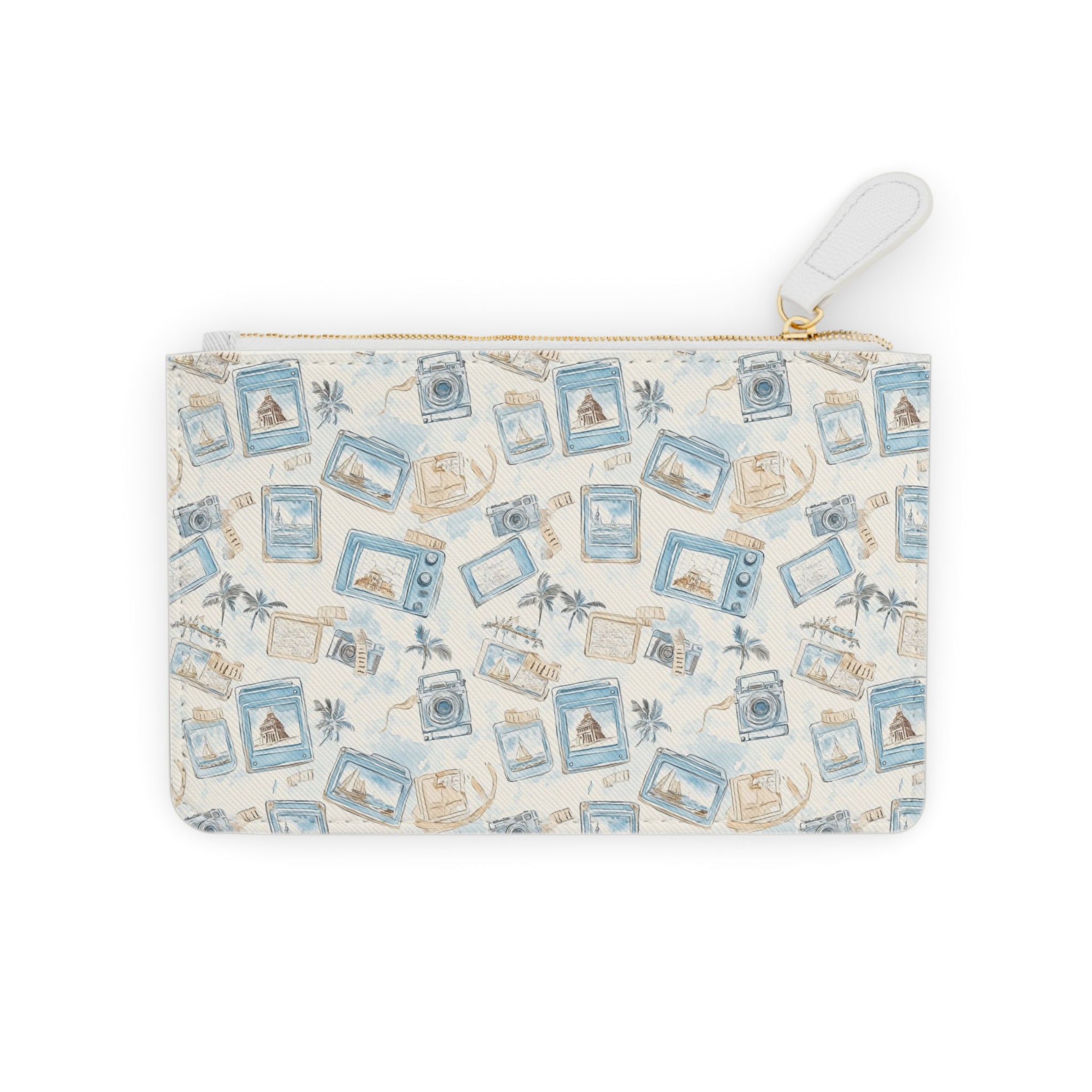 Vintage Vacay Mini Vegan Leather Clutch Bag, Polaroid Fans, Vintage Style, Gifts for her