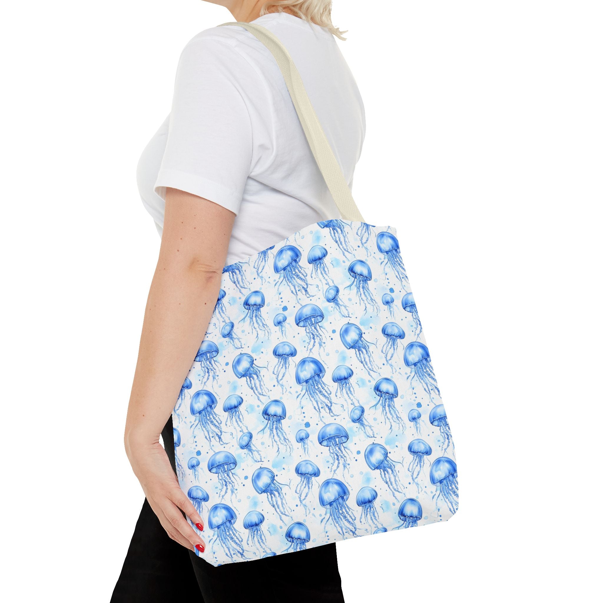 Blue Jellyfish Tote Bag - Ocean-Inspired Carryall, Beach Bag, Eco-Friendly Shopping Tote, Perfect Gift for Sea Lovers