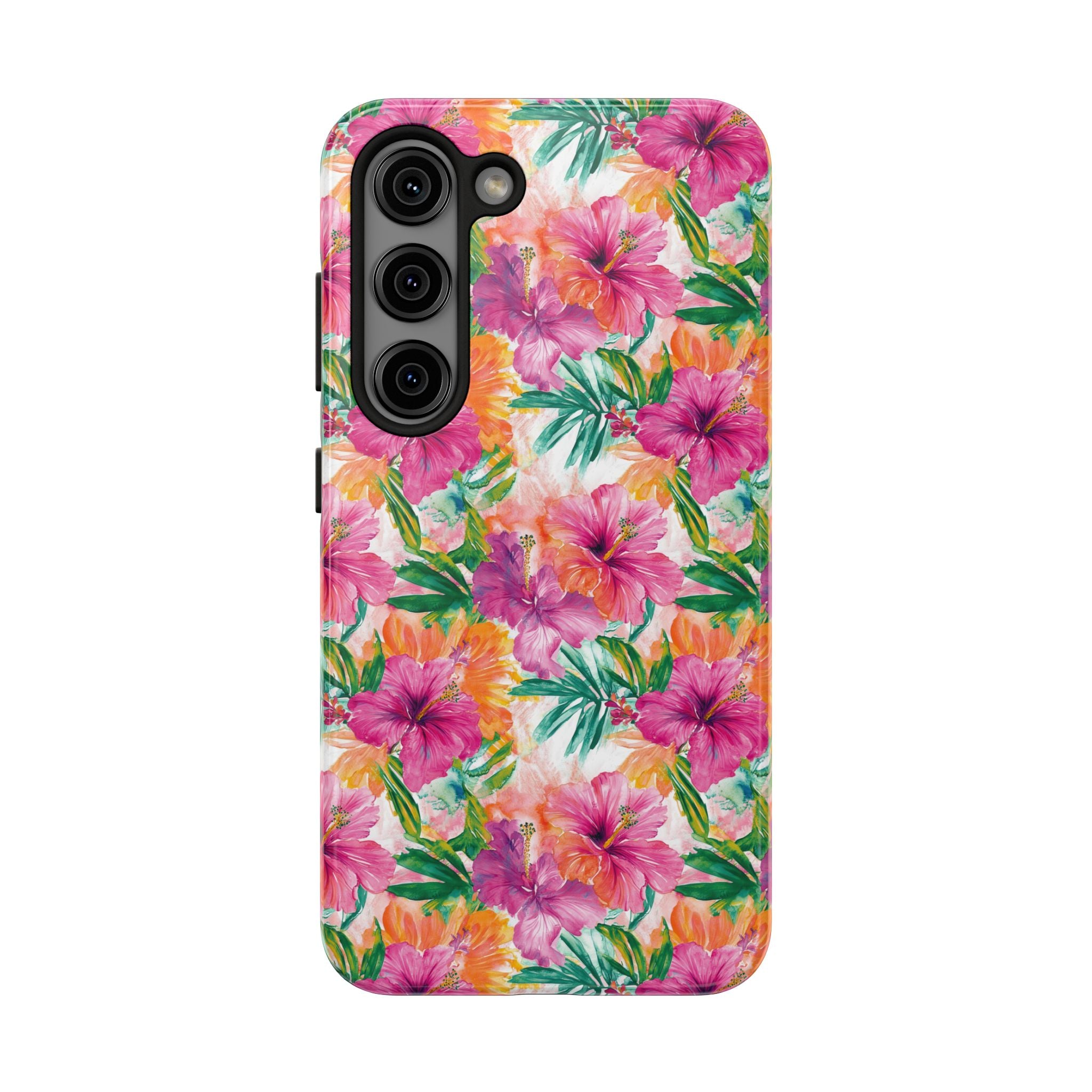 Pink Tropical Floral Phone Case, Tough Waterproof Cover, Summer Vibe Gift, Durable Tech Accessory, Floral Pattern for iPhone, Chic, Stylish