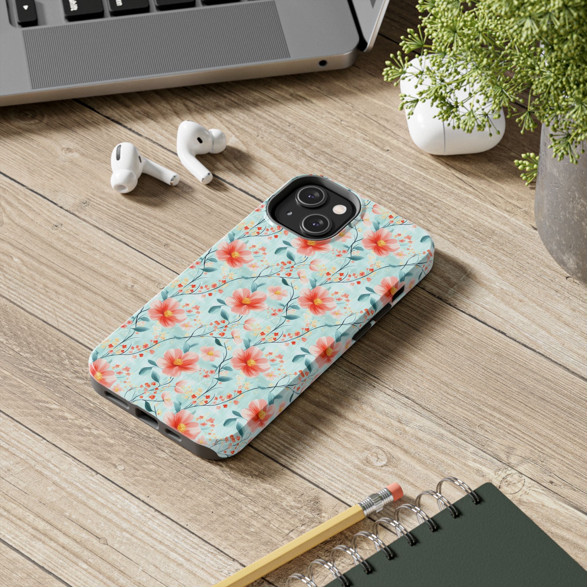 Teal Daisy- Floral Tough Phone Cases, Durable Phone Cover, Stylish Cell Phone Case, Protective Case for Women, Gift for Flower Lovers