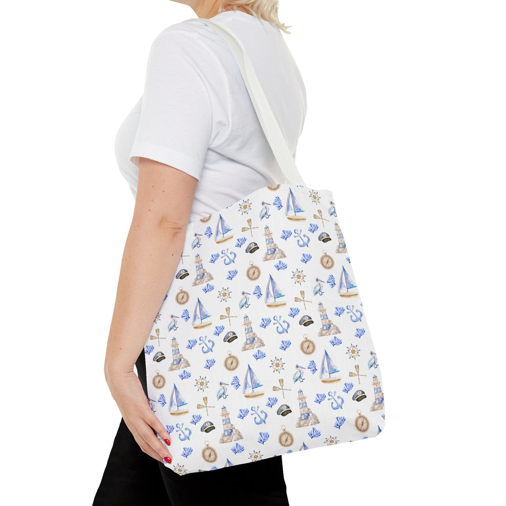Sail Away - Nautical Themed Tote Bag, Beach Bag, Sailor Tote, Summer Essentials, Gift for Sea Lovers, Travel Bag