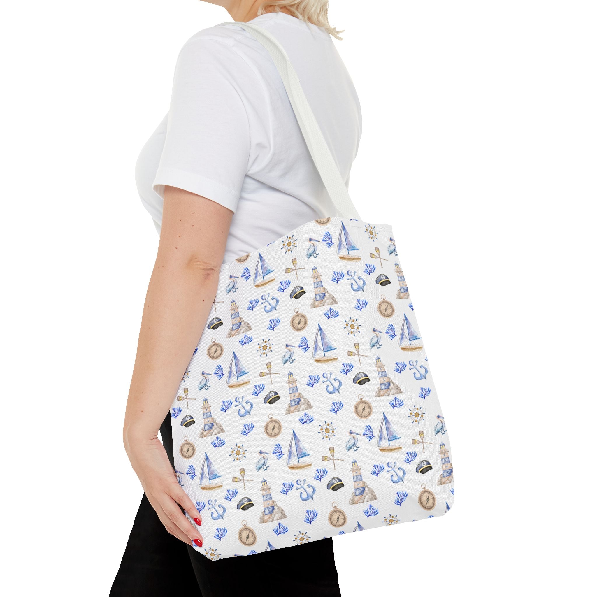 Sail Away - Nautical Themed Tote Bag, Beach Bag, Sailor Tote, Summer Essentials, Gift for Sea Lovers, Travel Bag