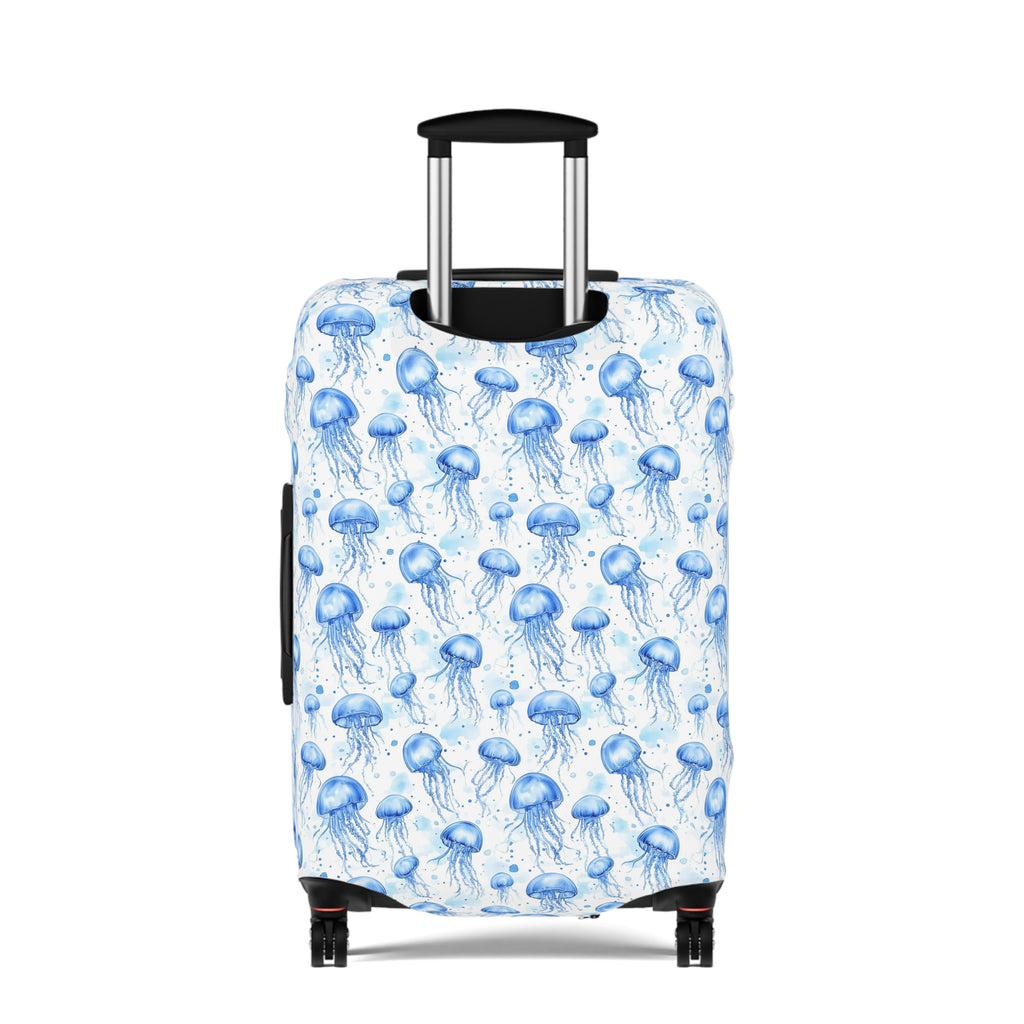 Blue Jellyfish - Vibrant Jellyfish Luggage Cover with Ocean Vibes, Travel Accessory for Beach Lovers, Vacation Essentials, Unique Gift Idea