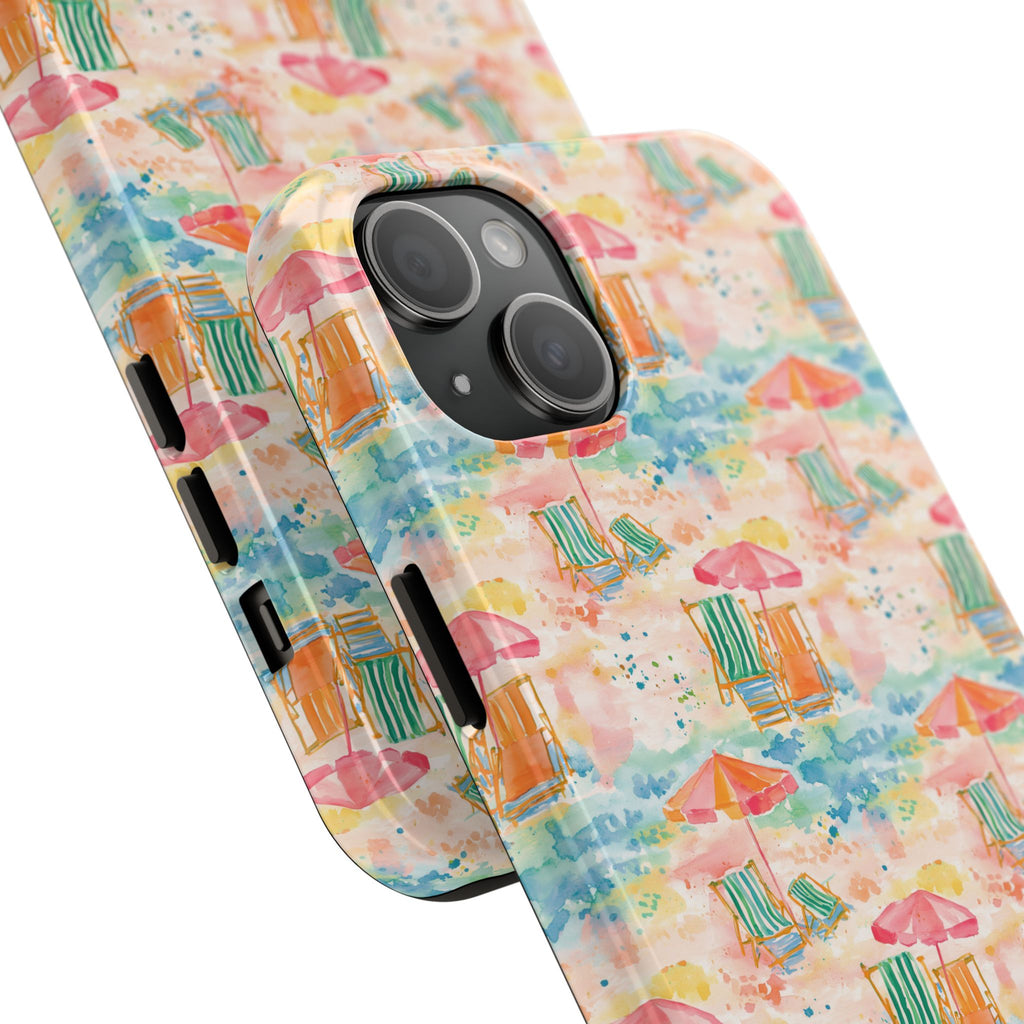 Beach Vibes - Colorful Beach Scene Tough Phone Cases | Summer Vibes, Beach Lover Gift, Durable Case, Phone Accessories, Fun Design