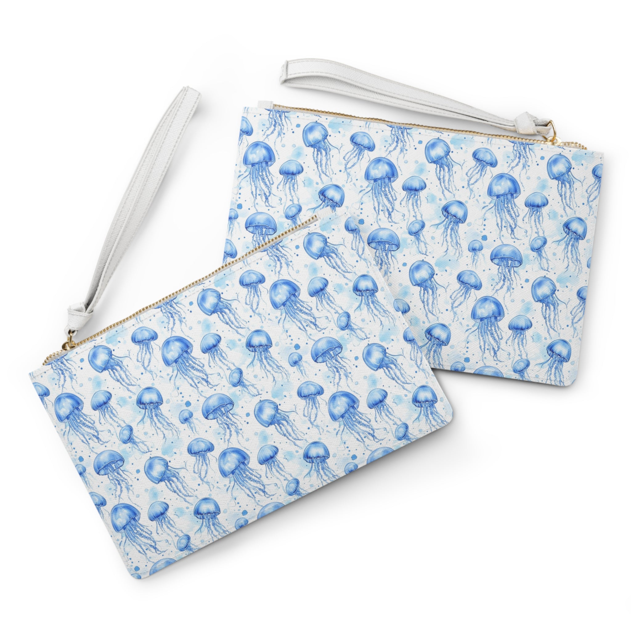 Blue Jellyfish Clutch Bag - Ocean-Themed Accessory for Beach Lovers, Great for Vacations, Parties, and Everyday Use, Perfect Gift