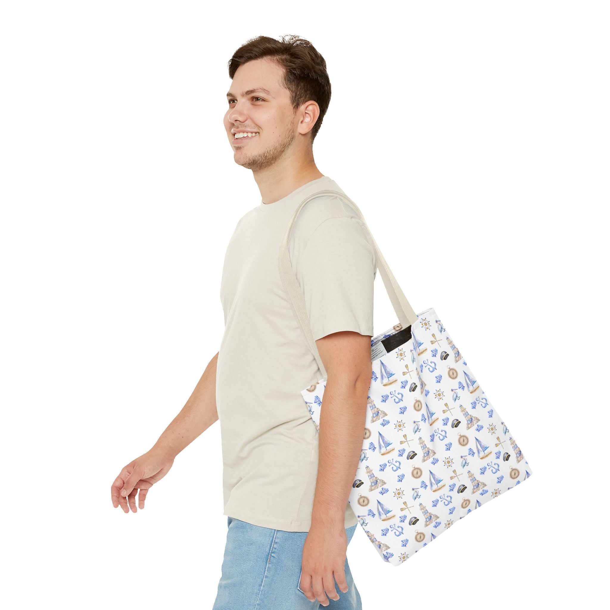 Sail Away - Nautical Themed Tote Bag, Beach Bag, Sailor Tote, Summer Essentials, Gift for Sea Lovers, Travel Bag