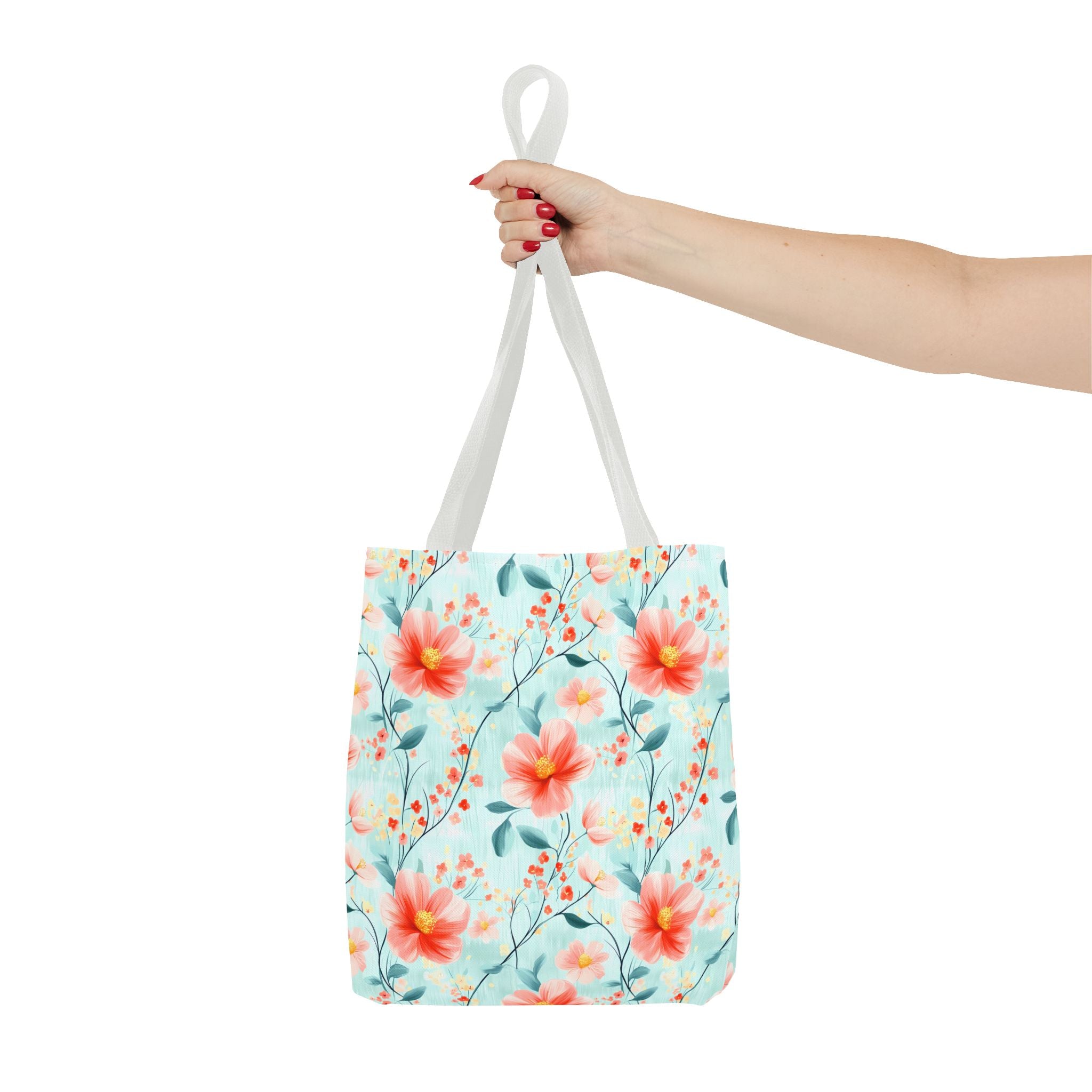 Teal Daisy - Floral Tote Bag, Boho Chic Carryall, Beach Bag, Gifts for Her, Spring Fashion Accessory, Eco-Friendly Shopping Bag