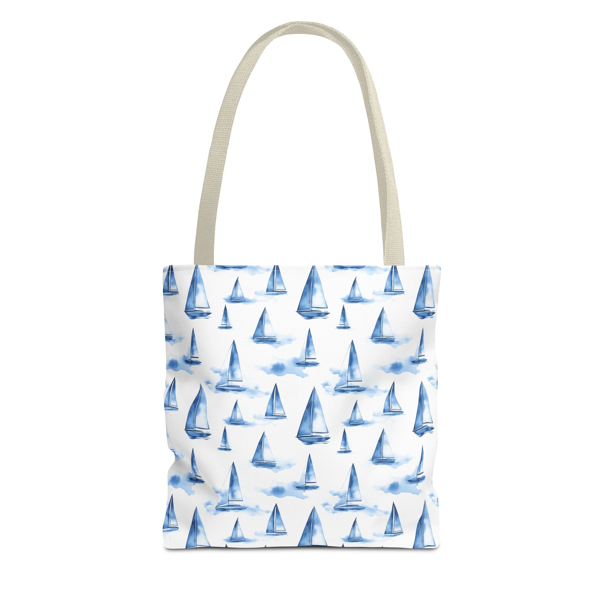 Blue Sail Boat - Nautical Tote Bag, Sailboat Shopping Bag, Beach Tote, Gift for Sailors, Vacation Accessory, Summer Bag