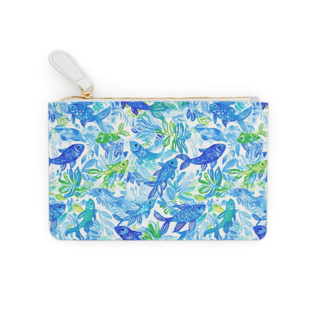 Vibrant Fish Mini Vegan Leather Clutch Bag, Nautical Clutch, Ocean Themed Bag, Gift for her