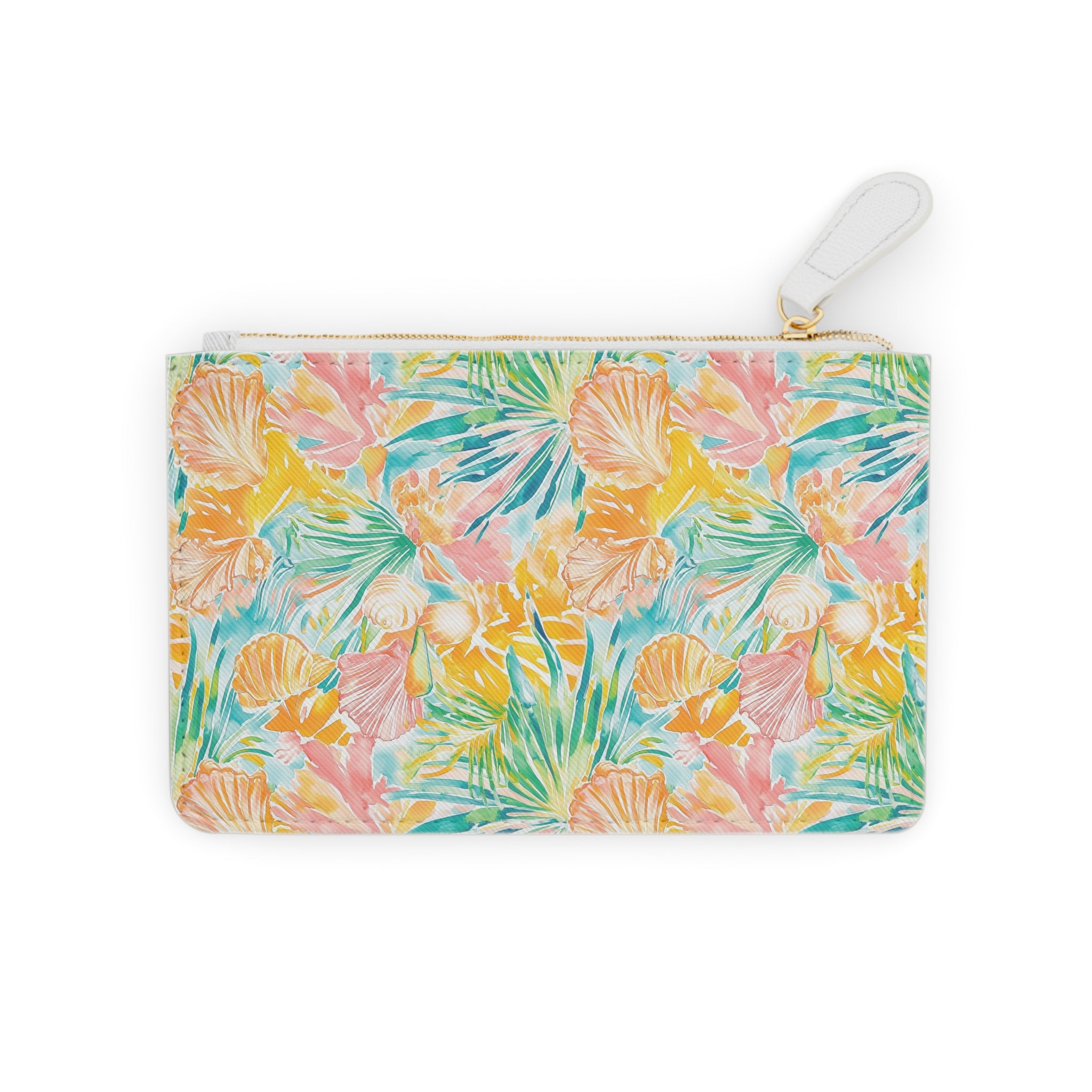 Neon Tropics Mini Vegan Leather Clutch Bag, Tropical floral clutch, Beach Style, Gifts for her