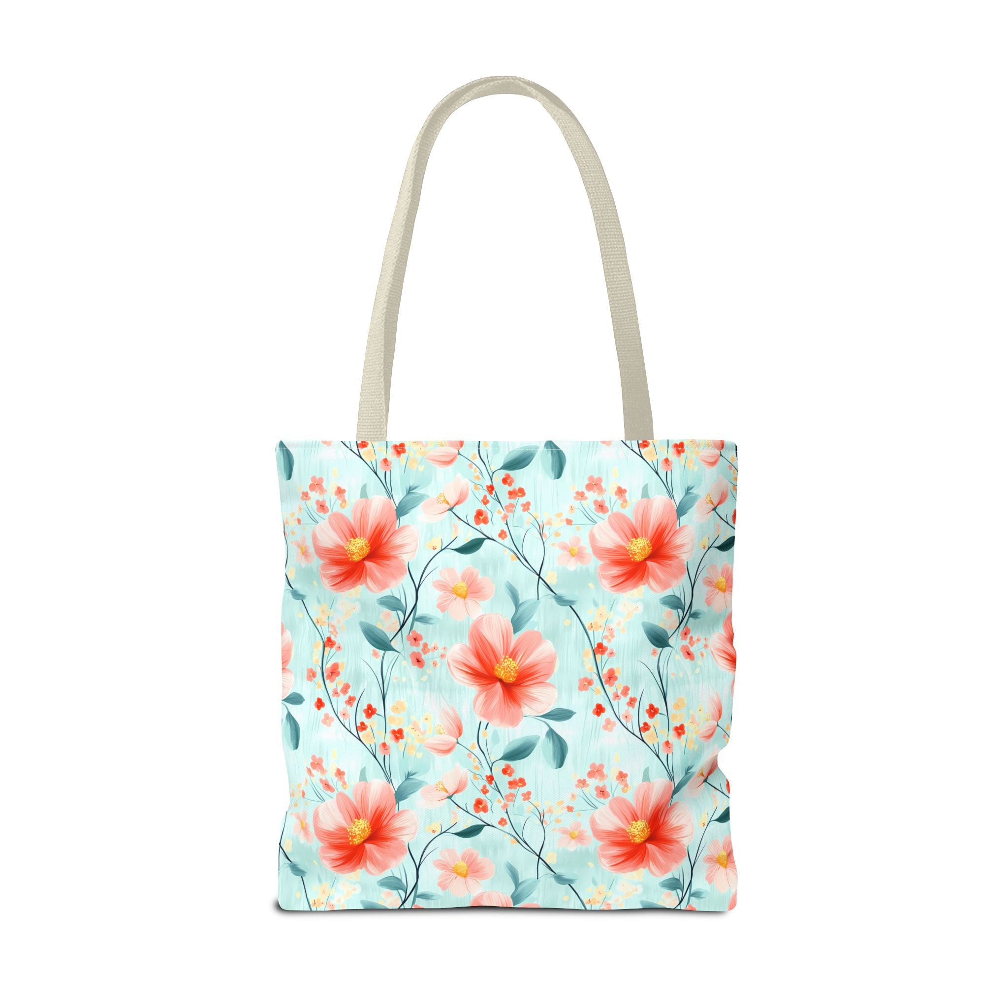 Teal Daisy - Floral Tote Bag, Boho Chic Carryall, Beach Bag, Gifts for Her, Spring Fashion Accessory, Eco-Friendly Shopping Bag