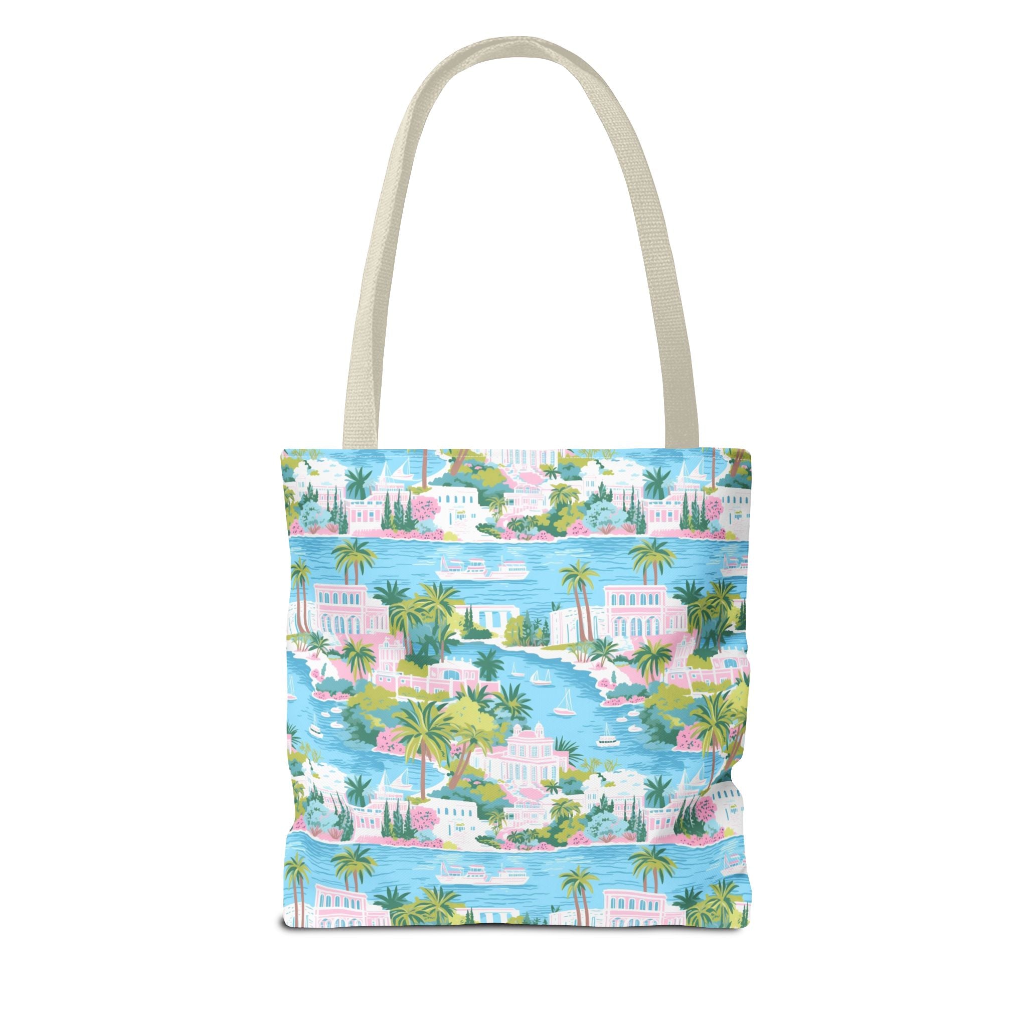 Greek Island - Tropical Paradise Tote Bag, Beach Bag, Eco-Friendly Shopping Bag, Summer Vibes Handbag, Vacation Essentials, Gift for Travelers
