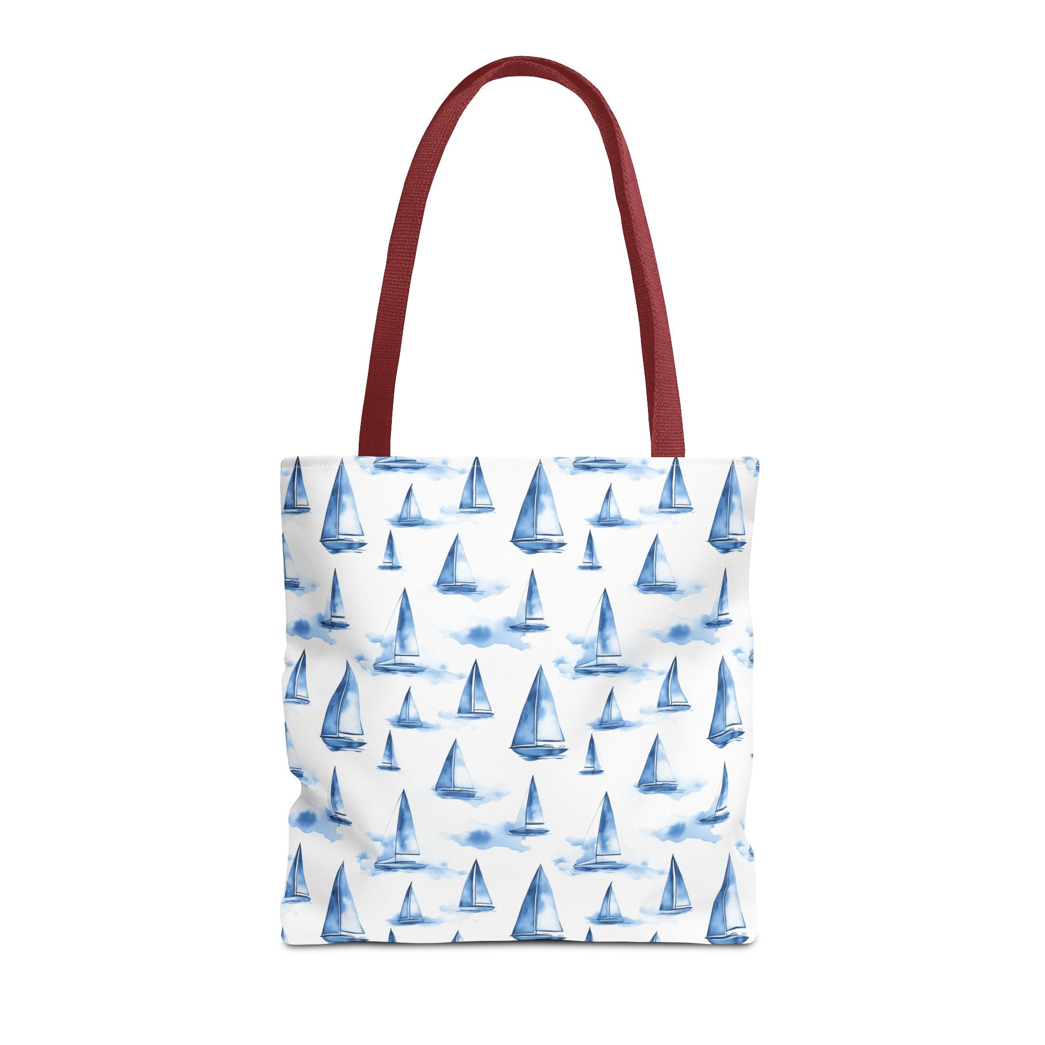 Blue Sail Boat - Nautical Tote Bag, Sailboat Shopping Bag, Beach Tote, Gift for Sailors, Vacation Accessory, Summer Bag