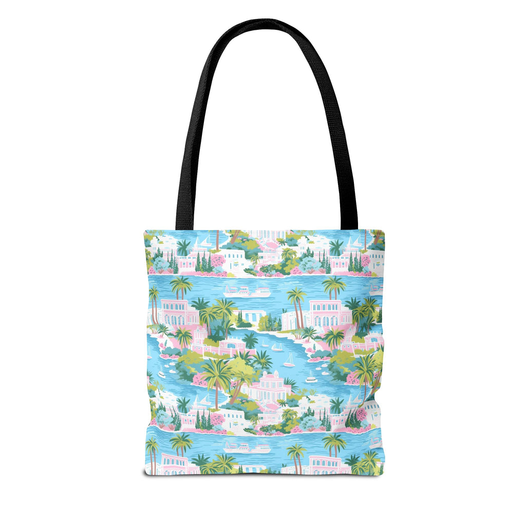 Greek Island - Tropical Paradise Tote Bag, Beach Bag, Eco-Friendly Shopping Bag, Summer Vibes Handbag, Vacation Essentials, Gift for Travelers