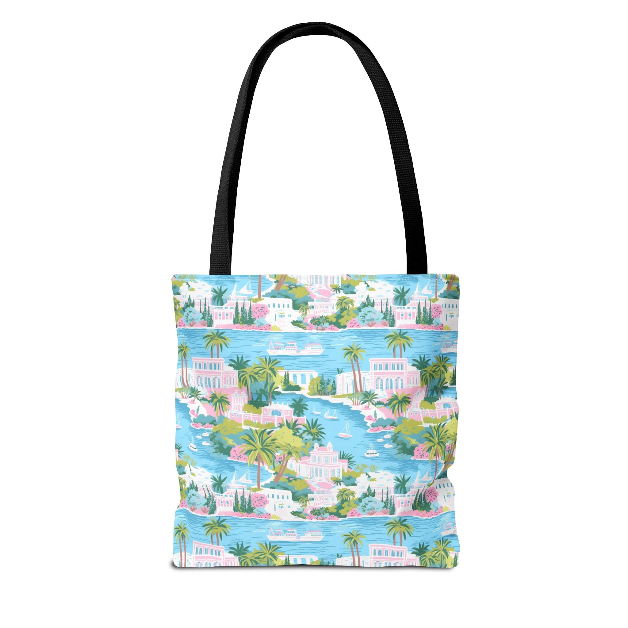 Greek Island - Tropical Paradise Tote Bag, Beach Bag, Eco-Friendly Shopping Bag, Summer Vibes Handbag, Vacation Essentials, Gift for Travelers