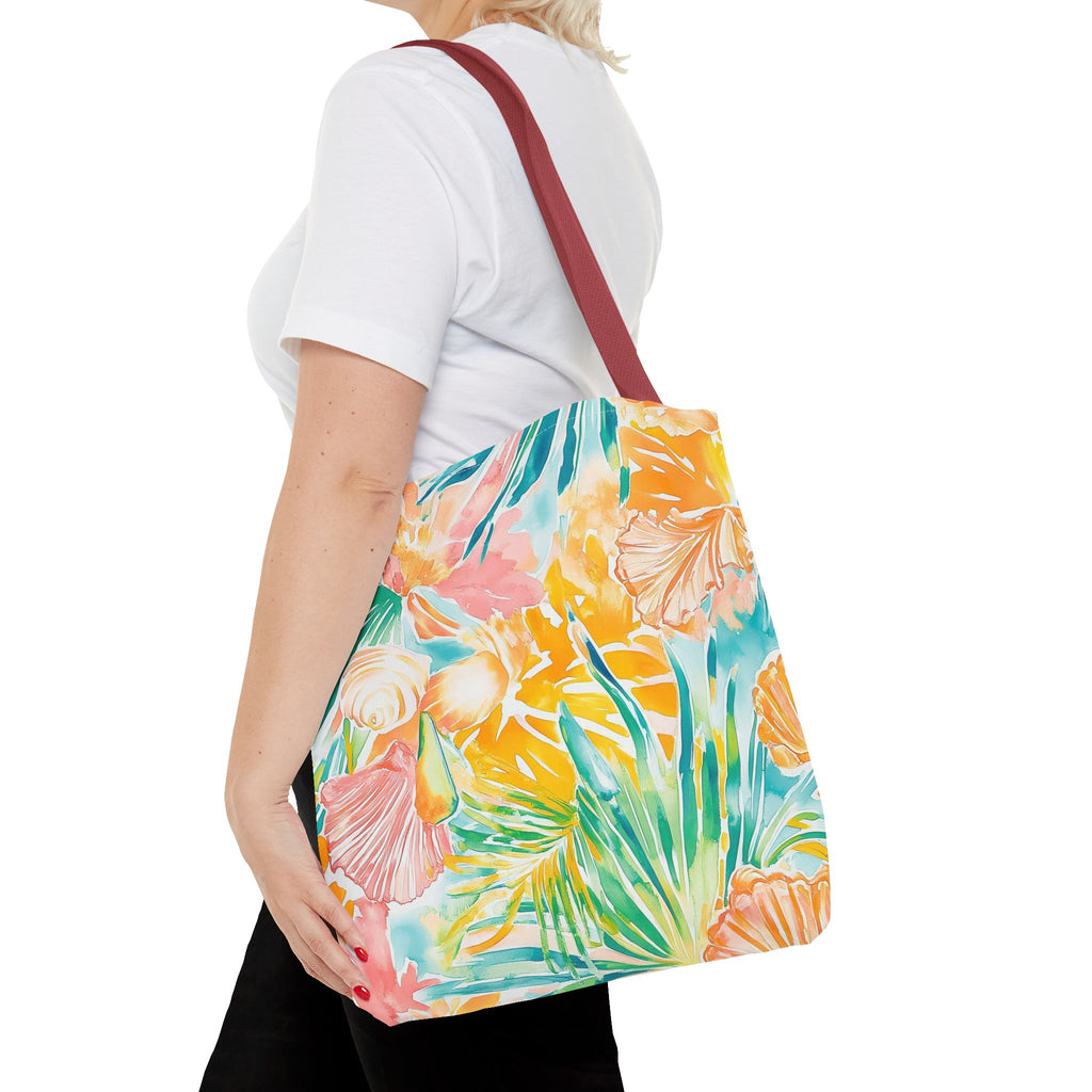 Neon Tropics Floral Tote Bag - Beach Bag, Shopping Tote, Eco-Friendly Gift, Summer Accessories, Unique Handbag