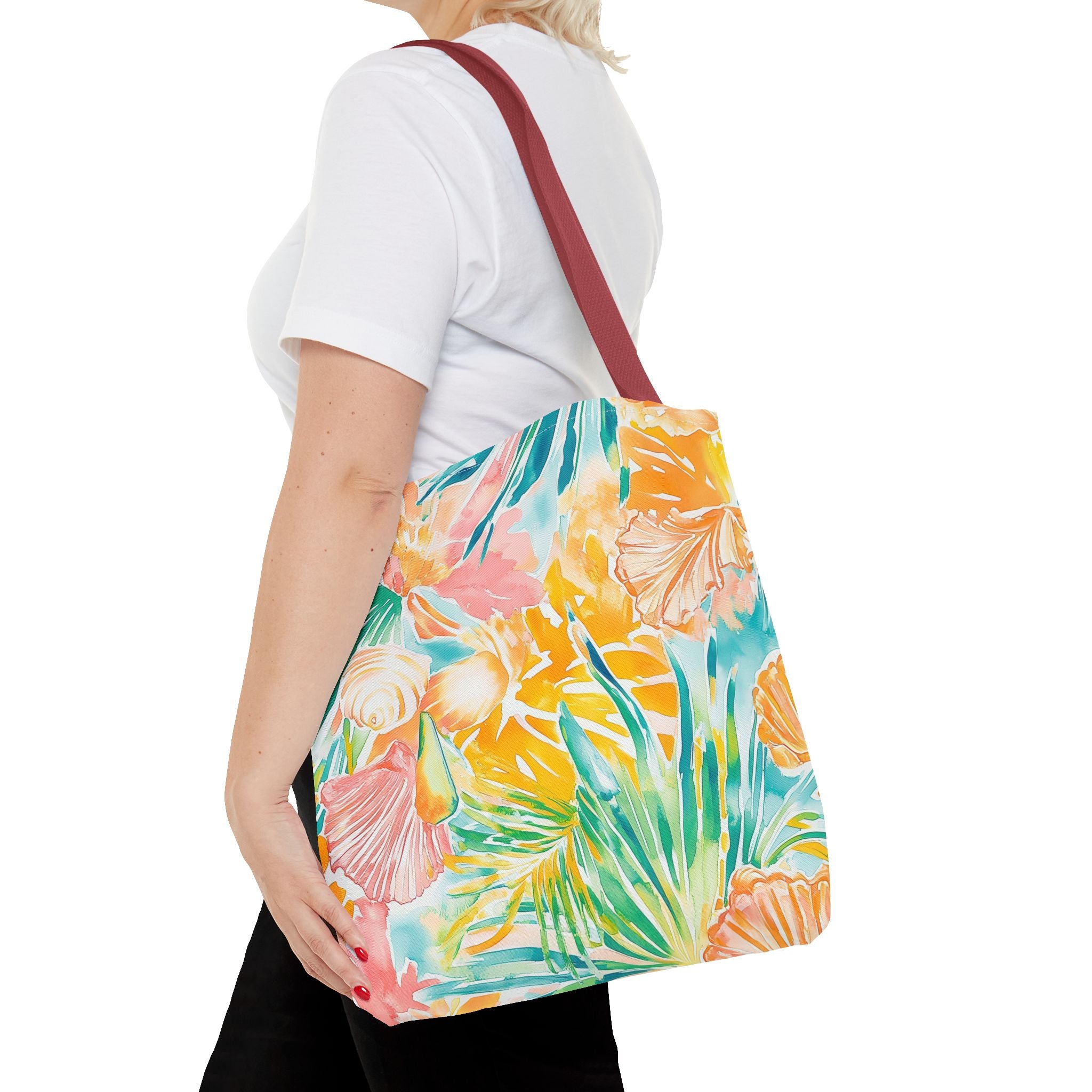 Neon Tropics Floral Tote Bag - Beach Bag, Shopping Tote, Eco-Friendly Gift, Summer Accessories, Unique Handbag