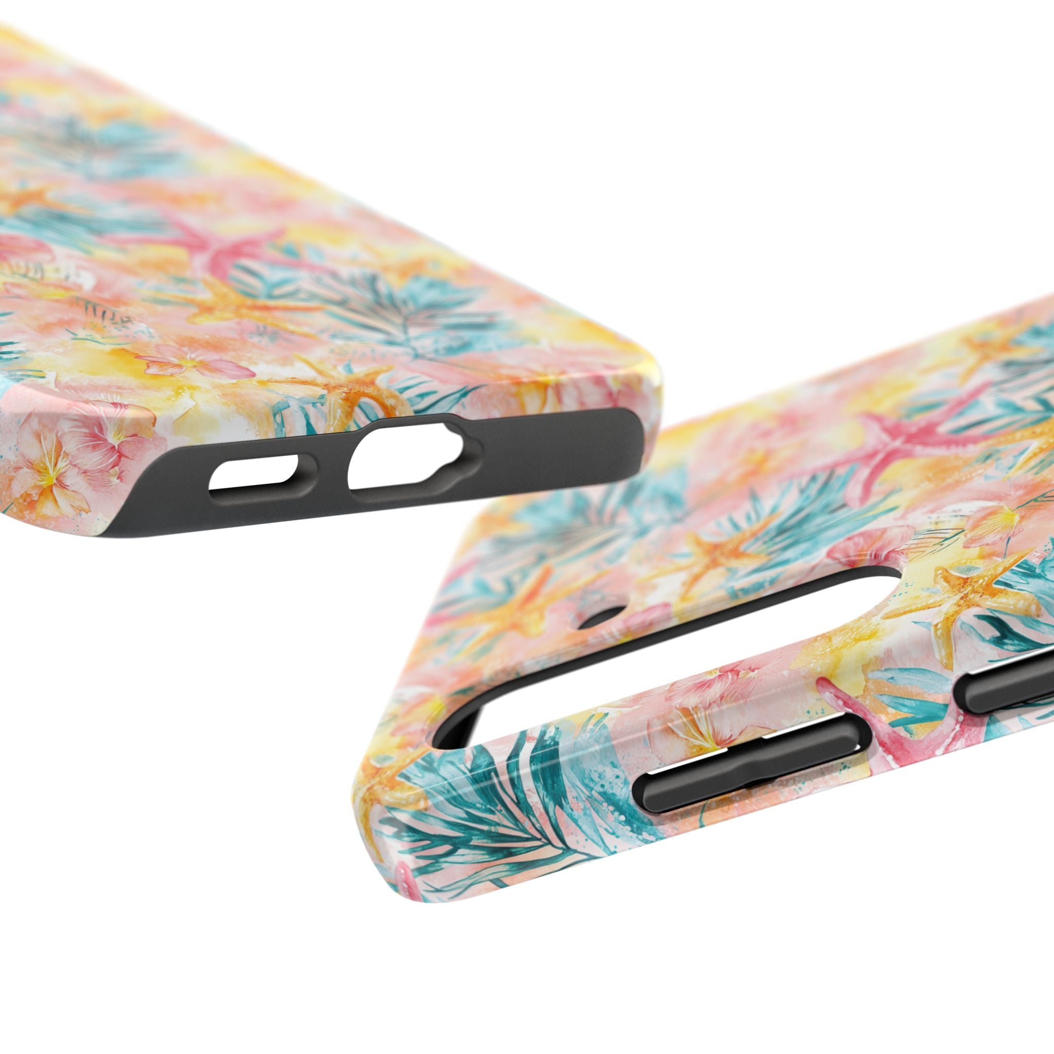 Pink Tropical Starfish- Floral Tough Phone Case - Durable Protection with a Beach Vibe, Perfect Gift for Summer Lovers, Ideal for Vacation, Fun, Stylish