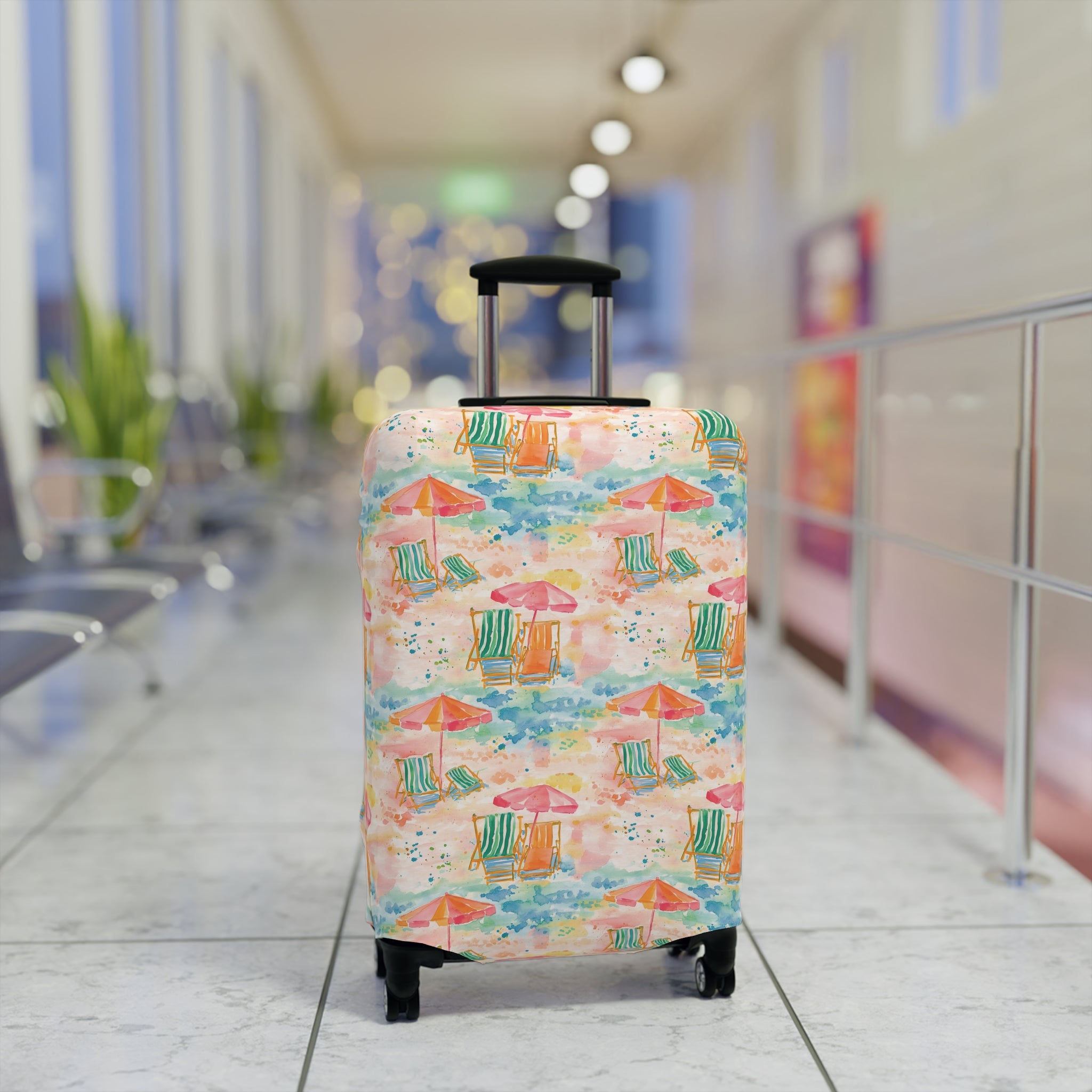 Beach Vibes- Colorful Beach Luggage Cover, Travel Accessory, Stylish Suitcase Protector, Vacation Gear, Summer Travel Essentials, Gift for Travelers